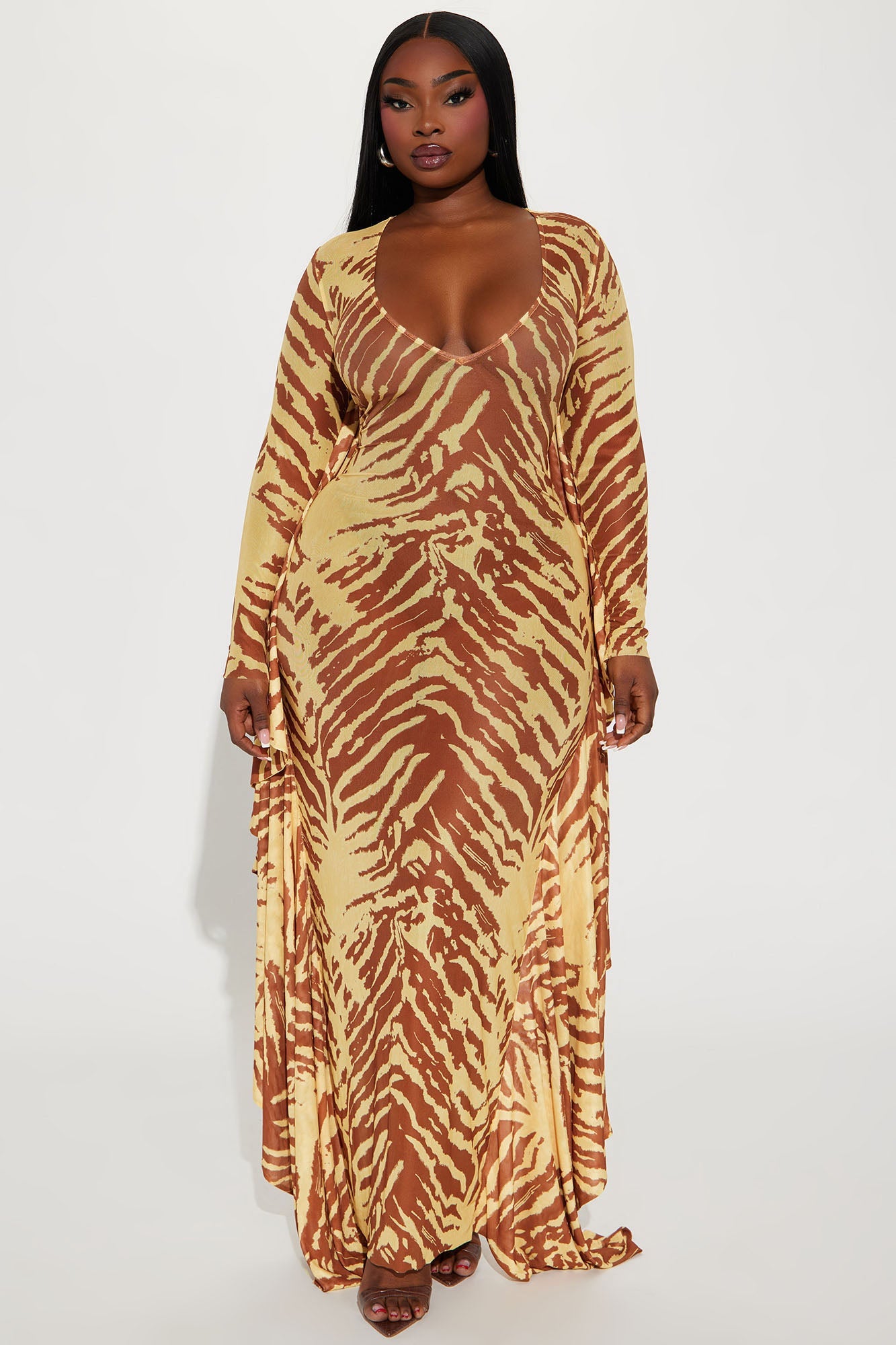 Run Wild Mesh Maxi Dress - Yellow/combo