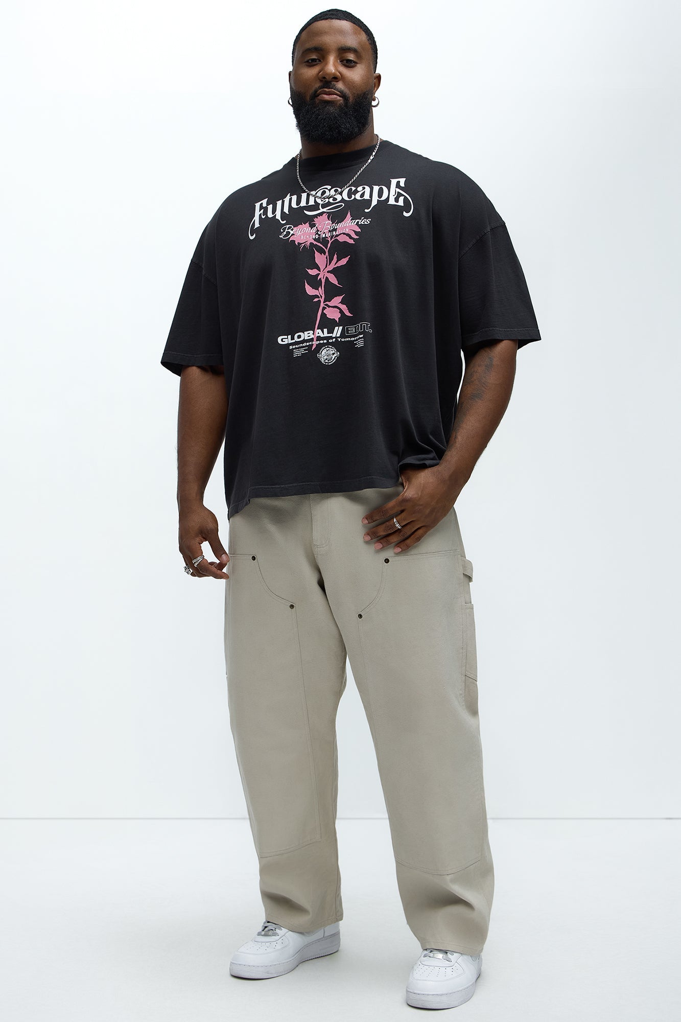 Futurescape Oversized Short Sleeve Tee - Black