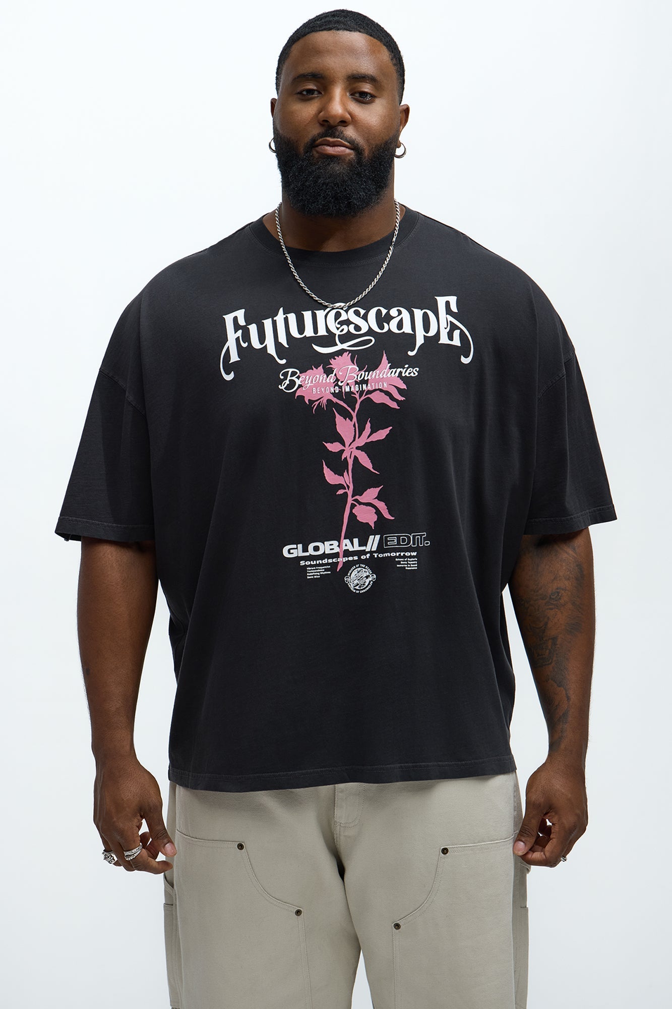 Futurescape Oversized Short Sleeve Tee - Black