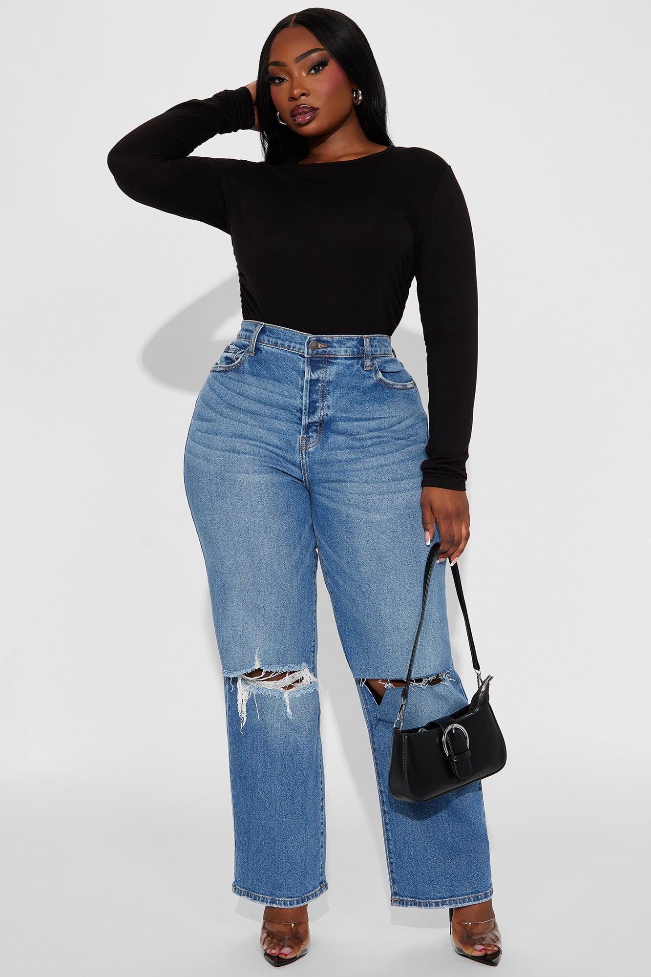 Raven Ruched Top - Black