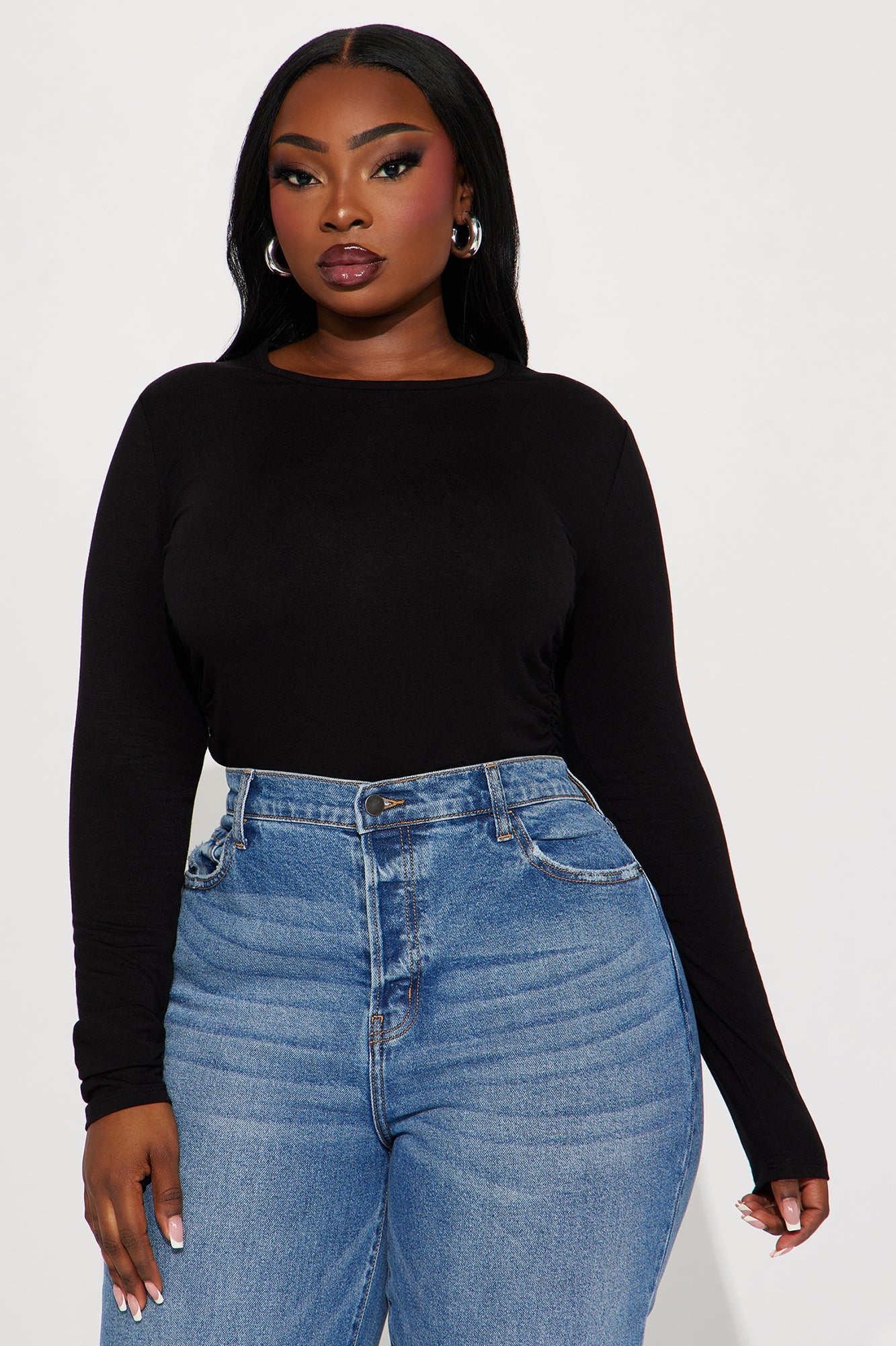 Raven Ruched Top - Black