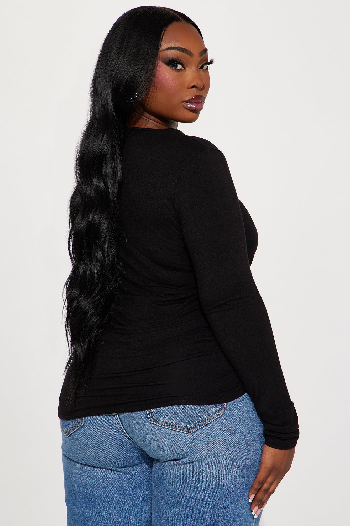 Raven Ruched Top - Black