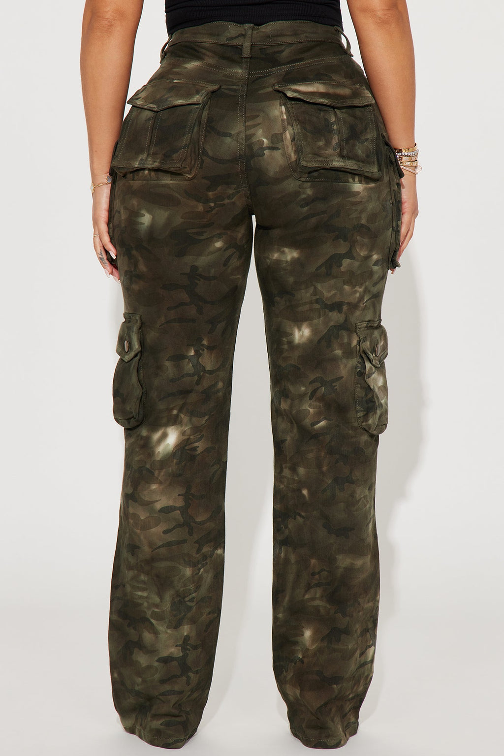 Covert Operation Stretch Camo Cargo Jeans - Green