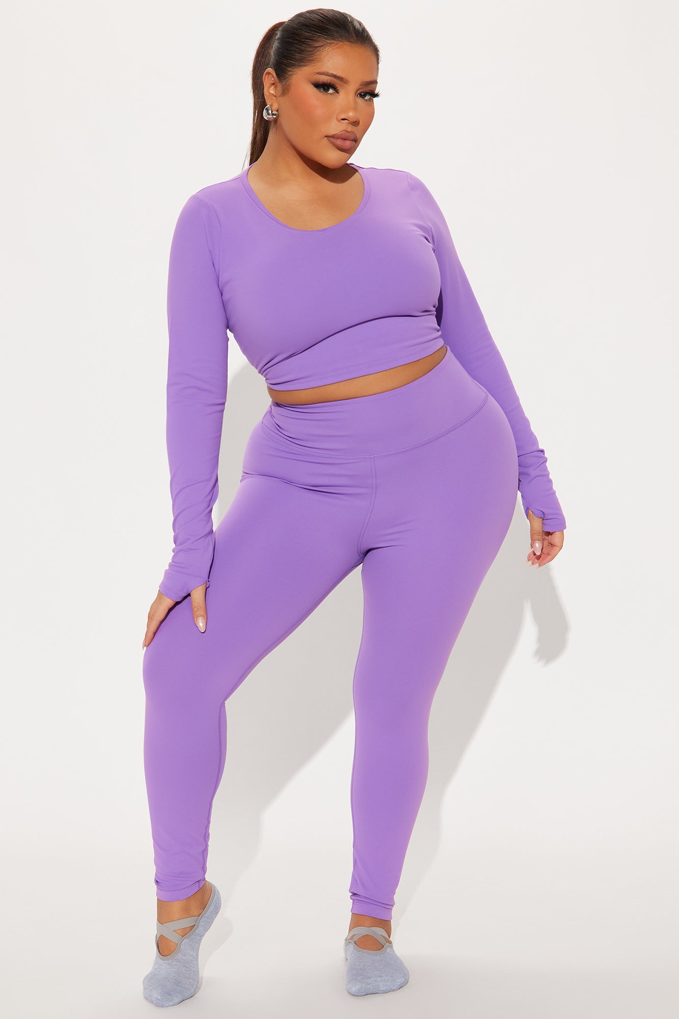 Across Your Core Super Soft Active Top - Lavender
