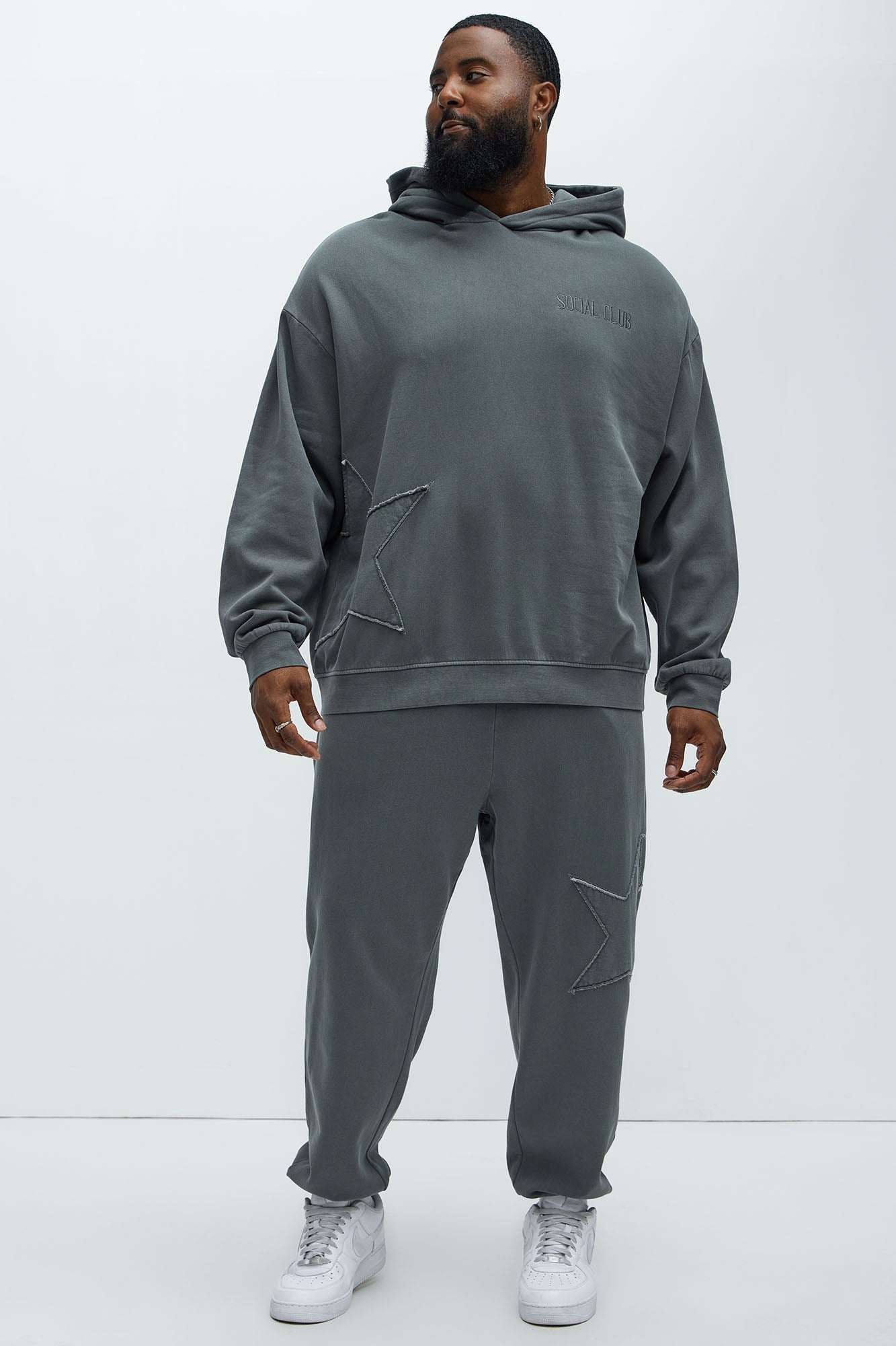 Rockstar Patch Hoodie - Charcoal