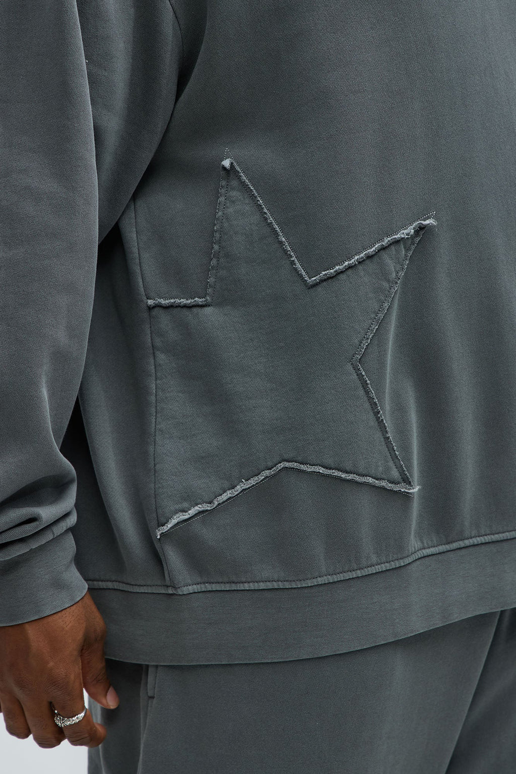 Rockstar Patch Hoodie - Charcoal