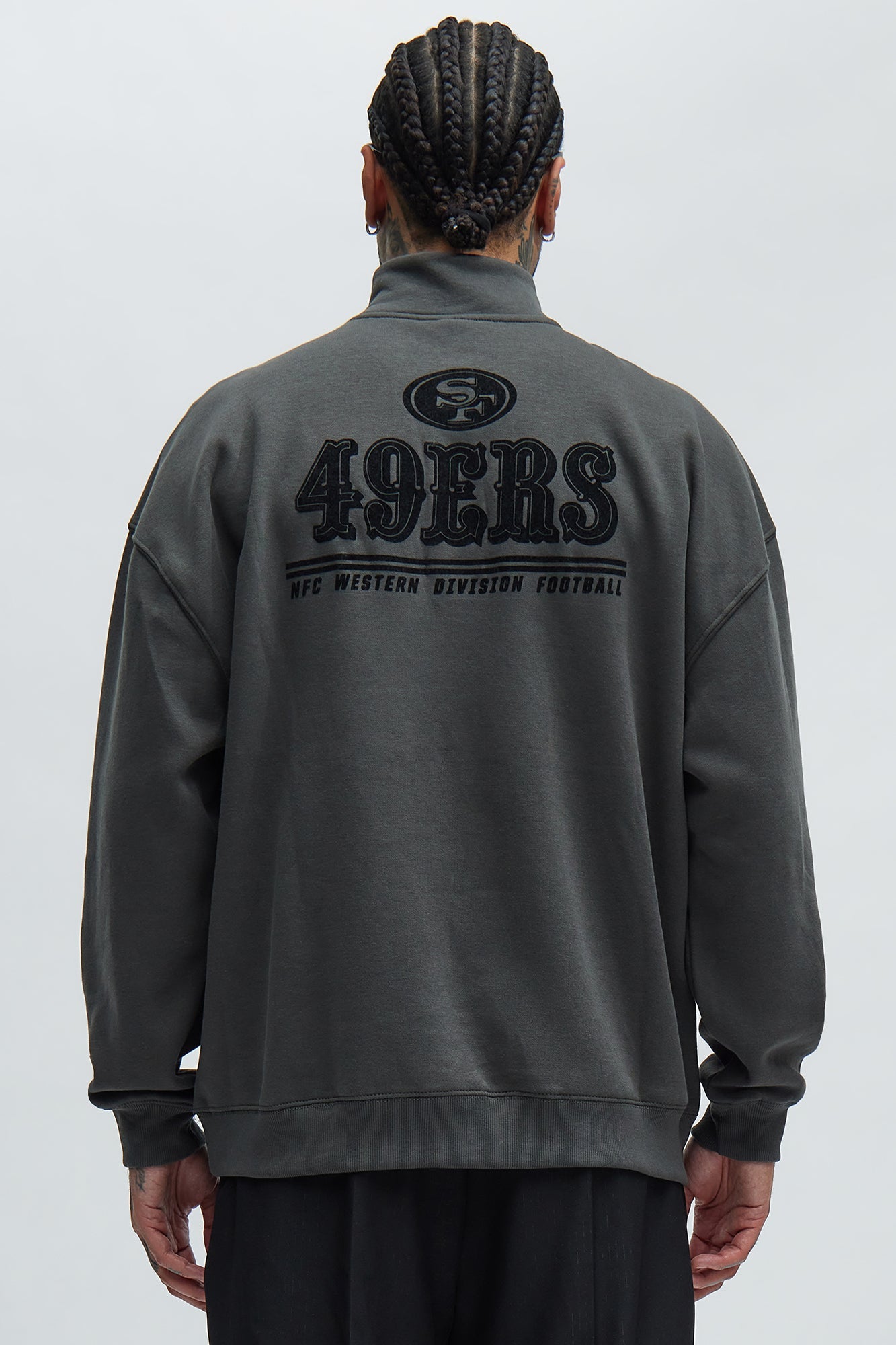 49ers Essential Quarter Zip Sweatershirt - Grey/combo