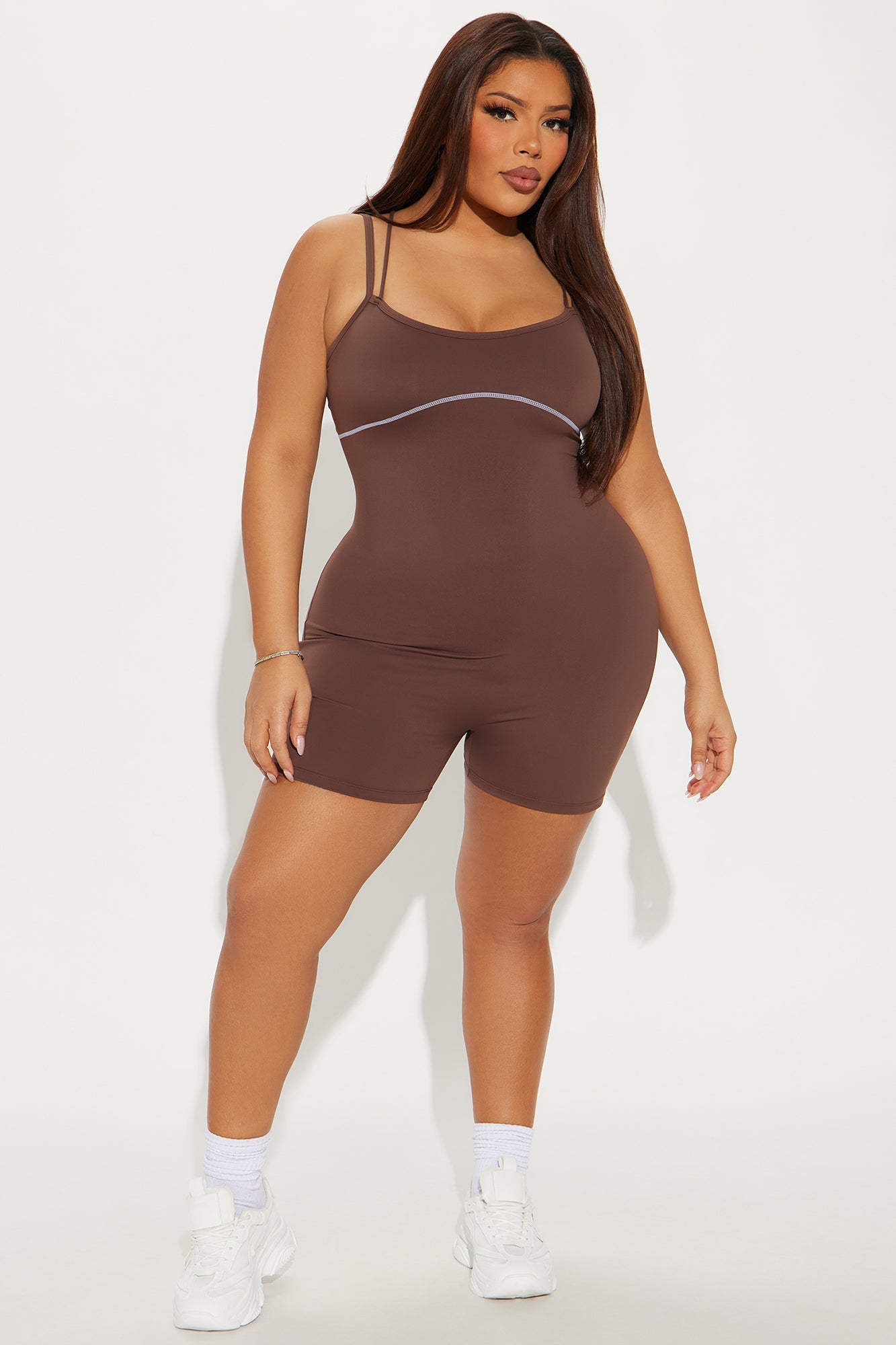 In Harmony Active Romper - Chocolate