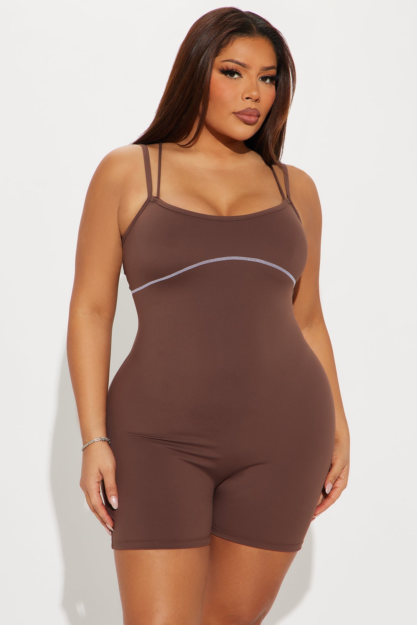 In Harmony Active Romper - Chocolate
