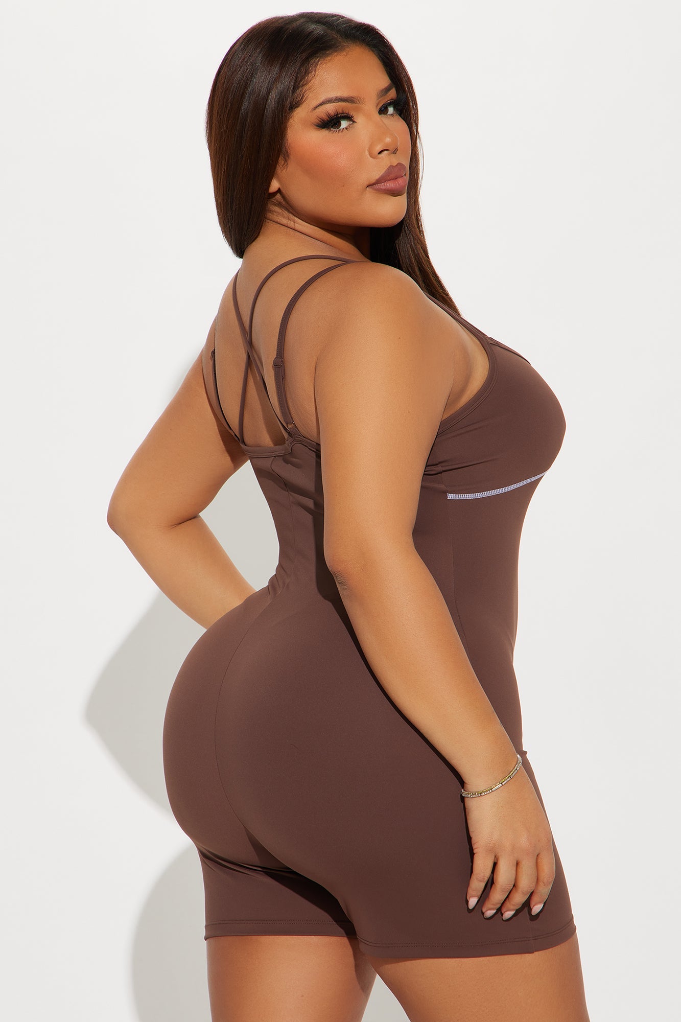 In Harmony Active Romper - Chocolate