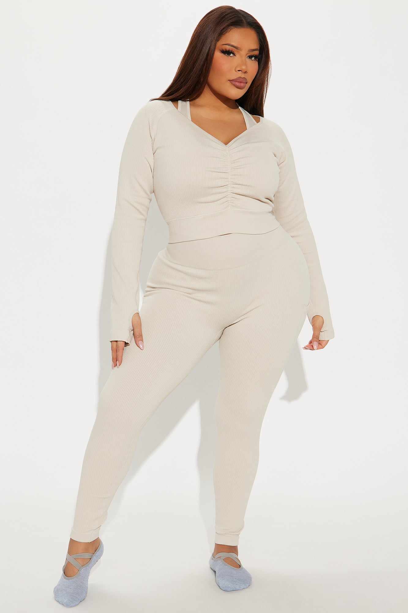 Prone Work Effortless Seamless Active Set - Light Taupe