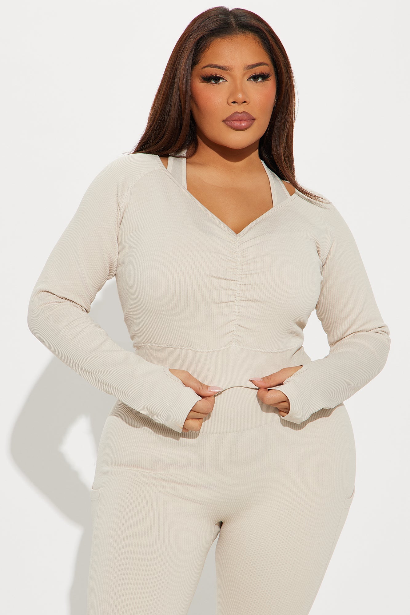 Prone Work Effortless Seamless Active Set - Light Taupe