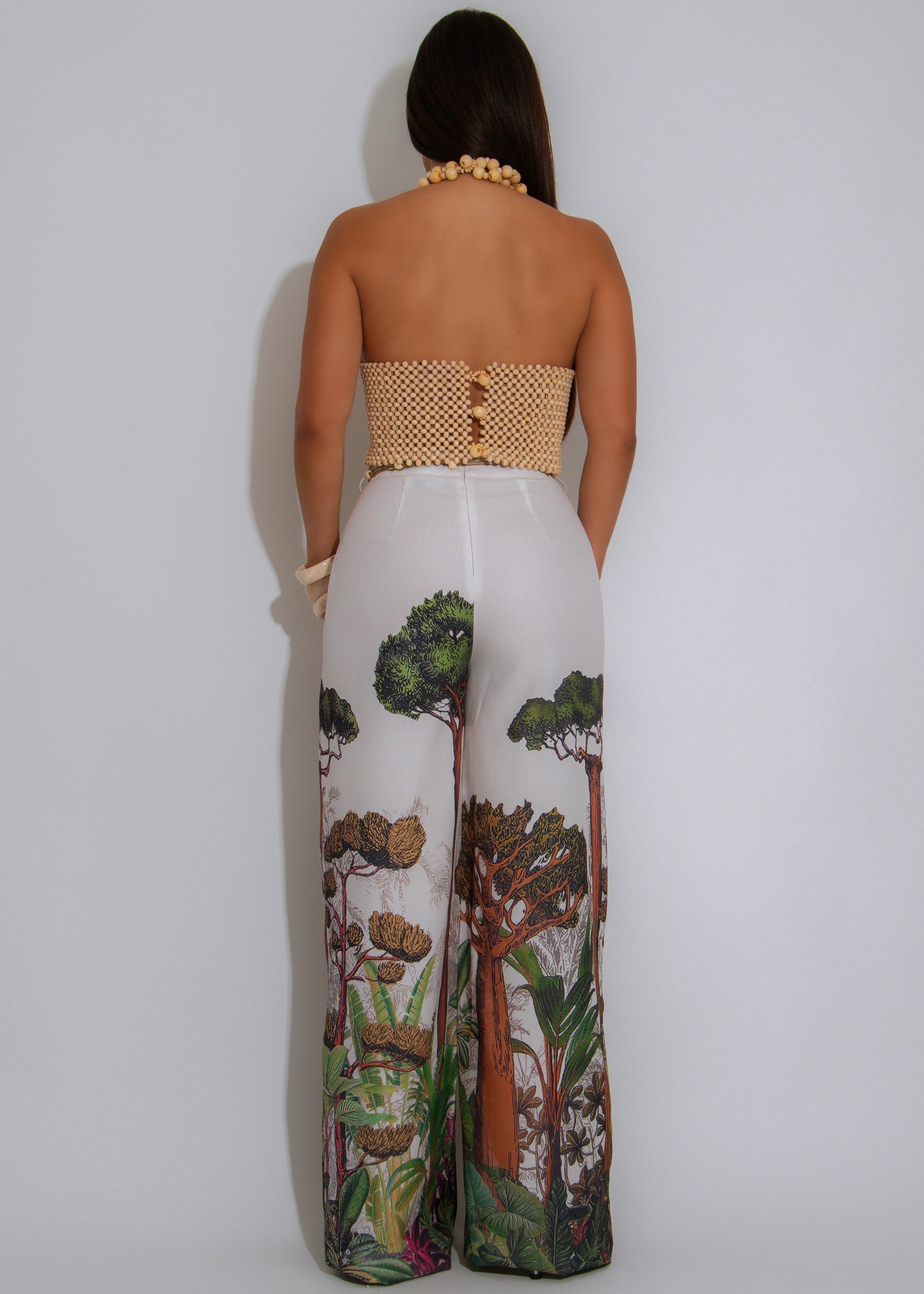 TropiChic Floral Pant Set Nude