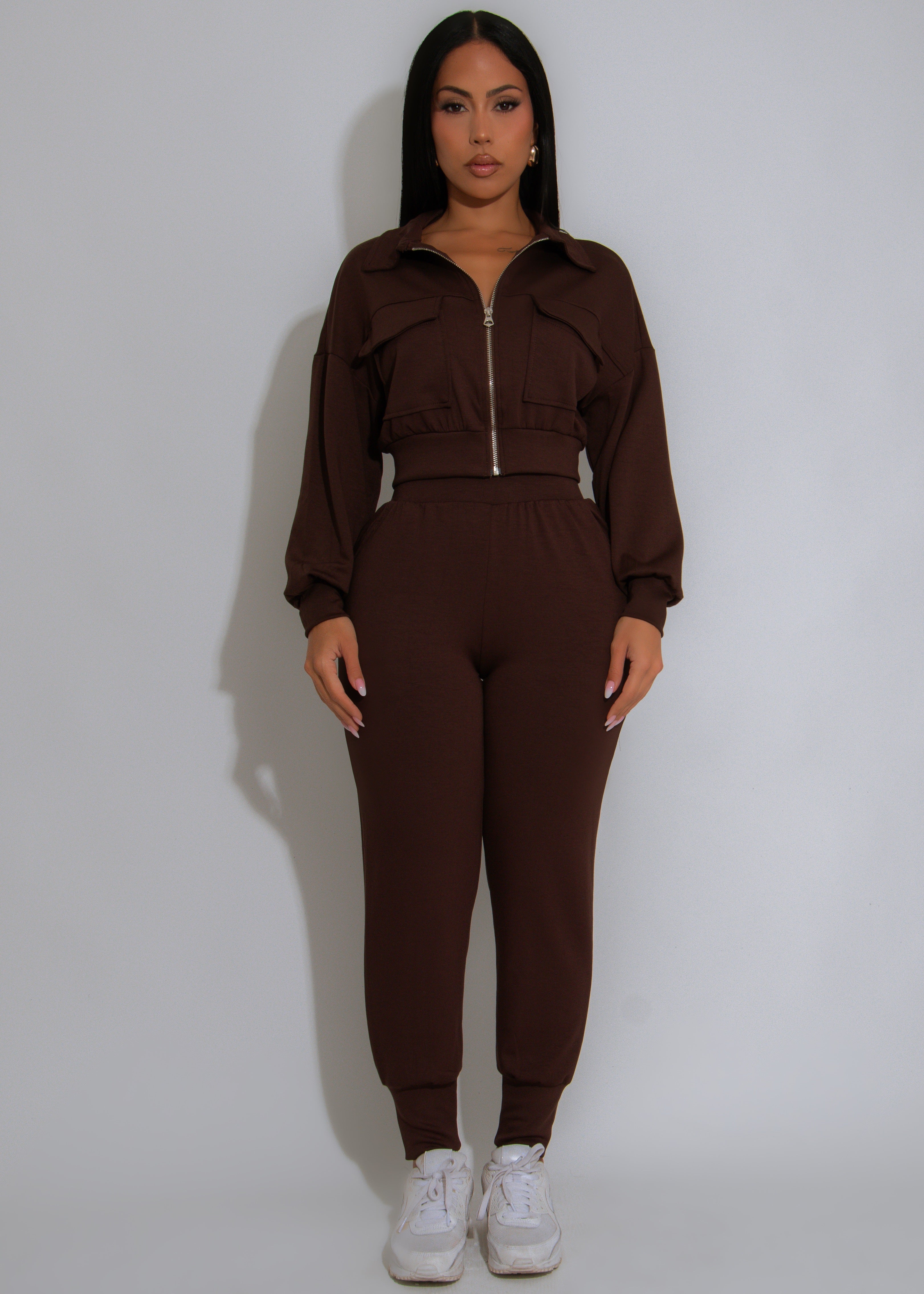 Street Ease Cargo Pant Set Brown