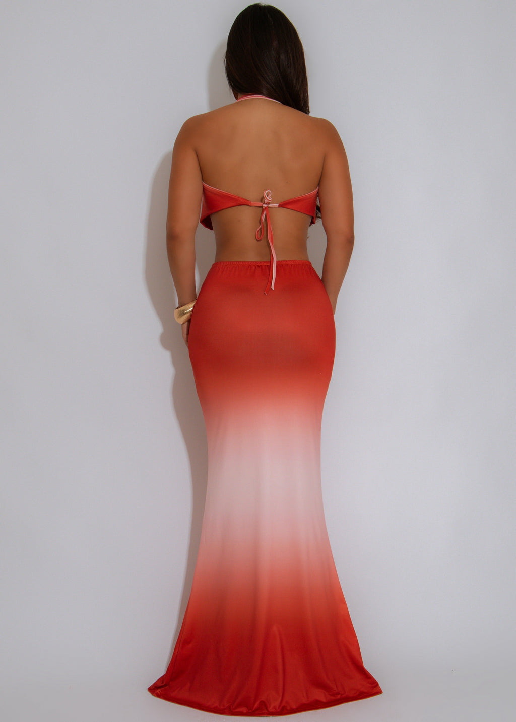 Horizon Allure Ruched Skirt Set Orange