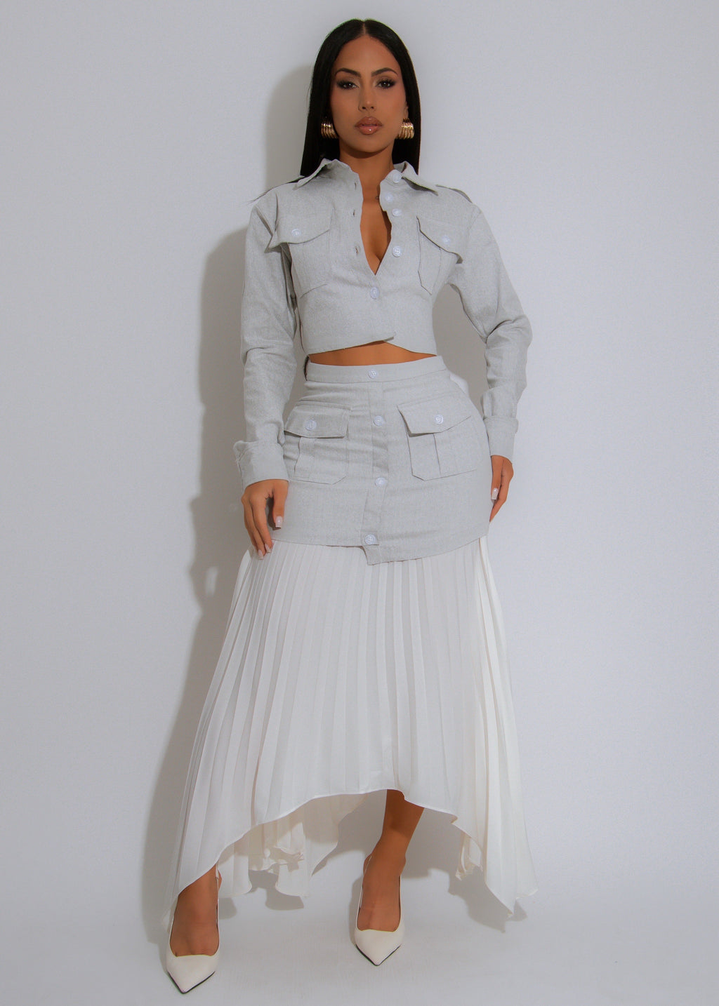 Urban Grace Skirt Set Grey