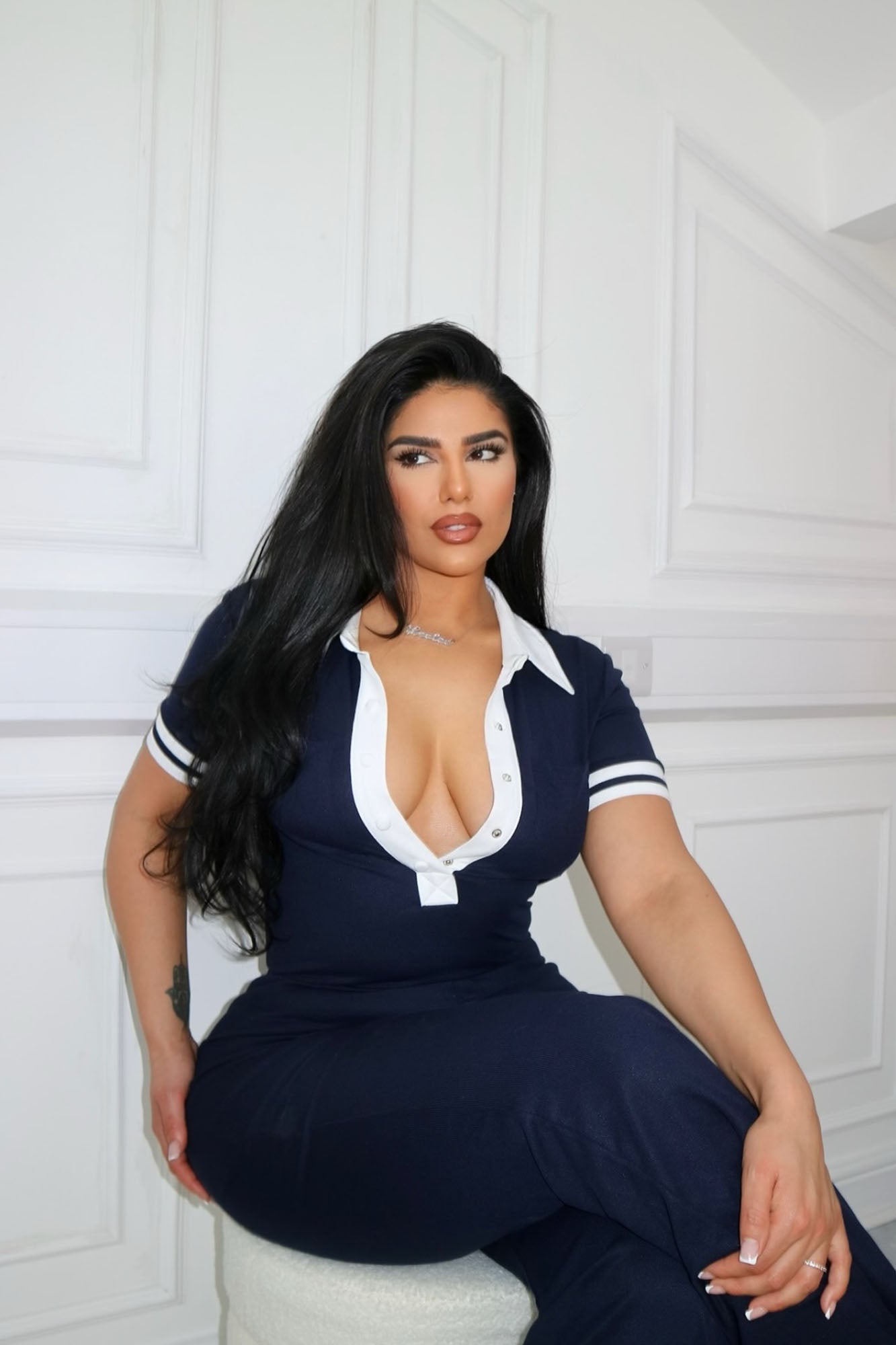 Dianna Sweater Jumpsuit - Navy