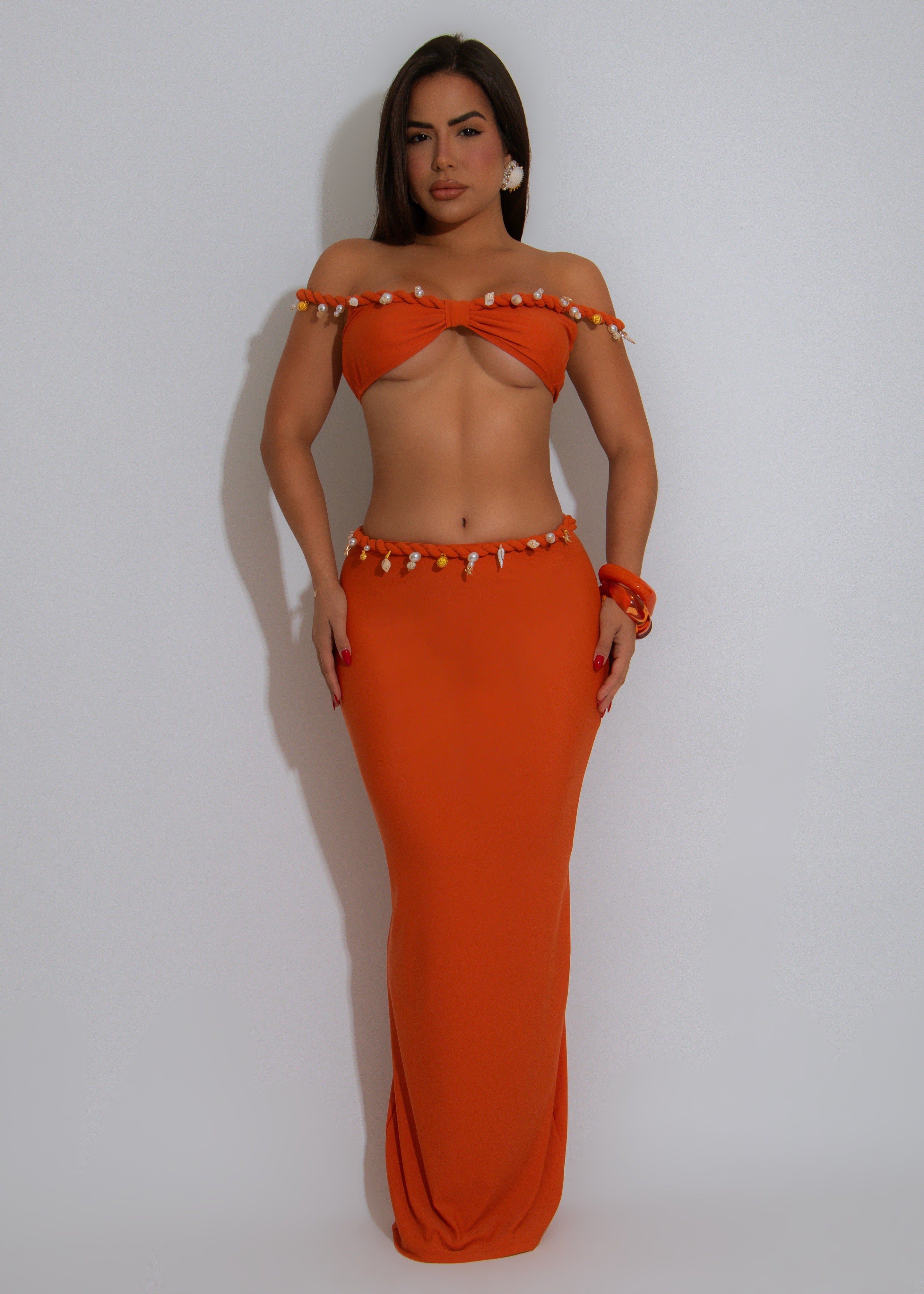 Golden Daze Shells Bikini Set Orange