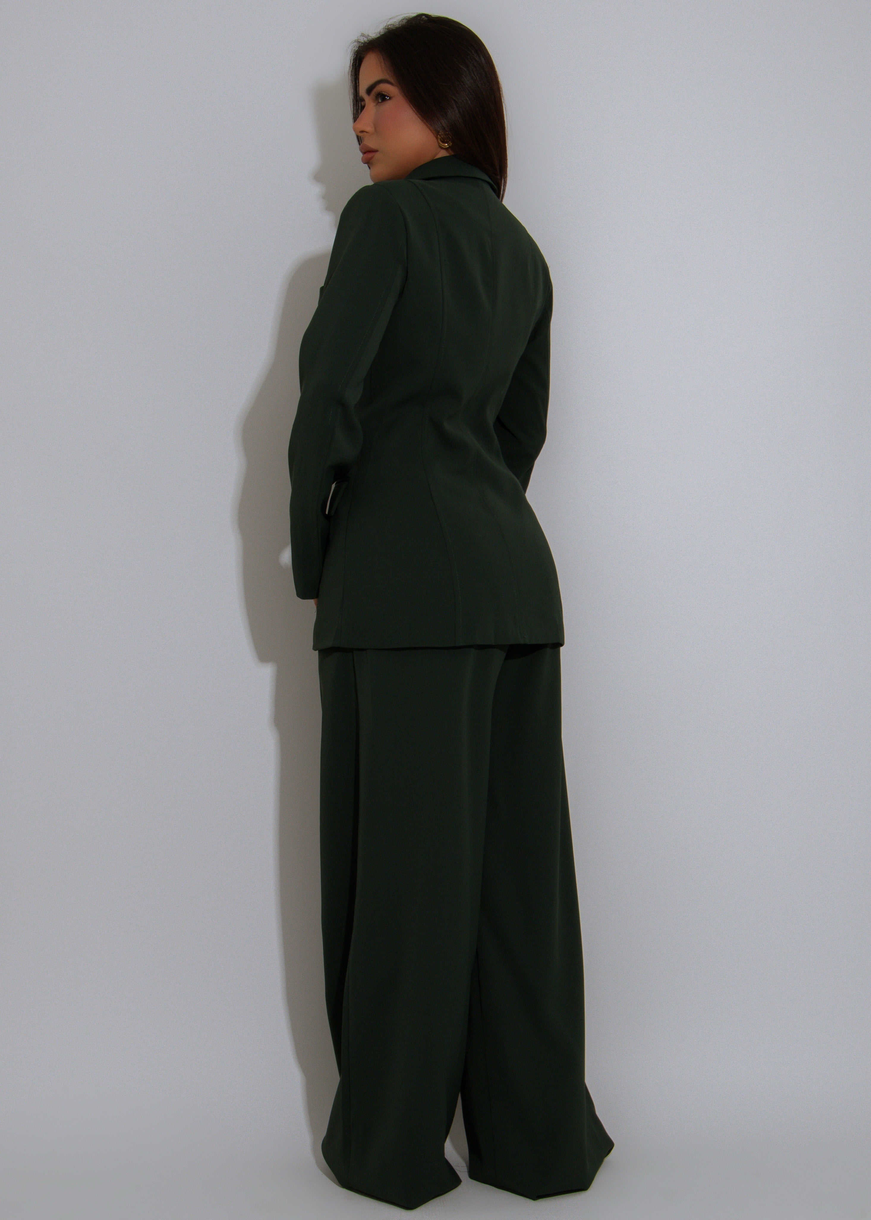 Executive Drama Pant Set Green