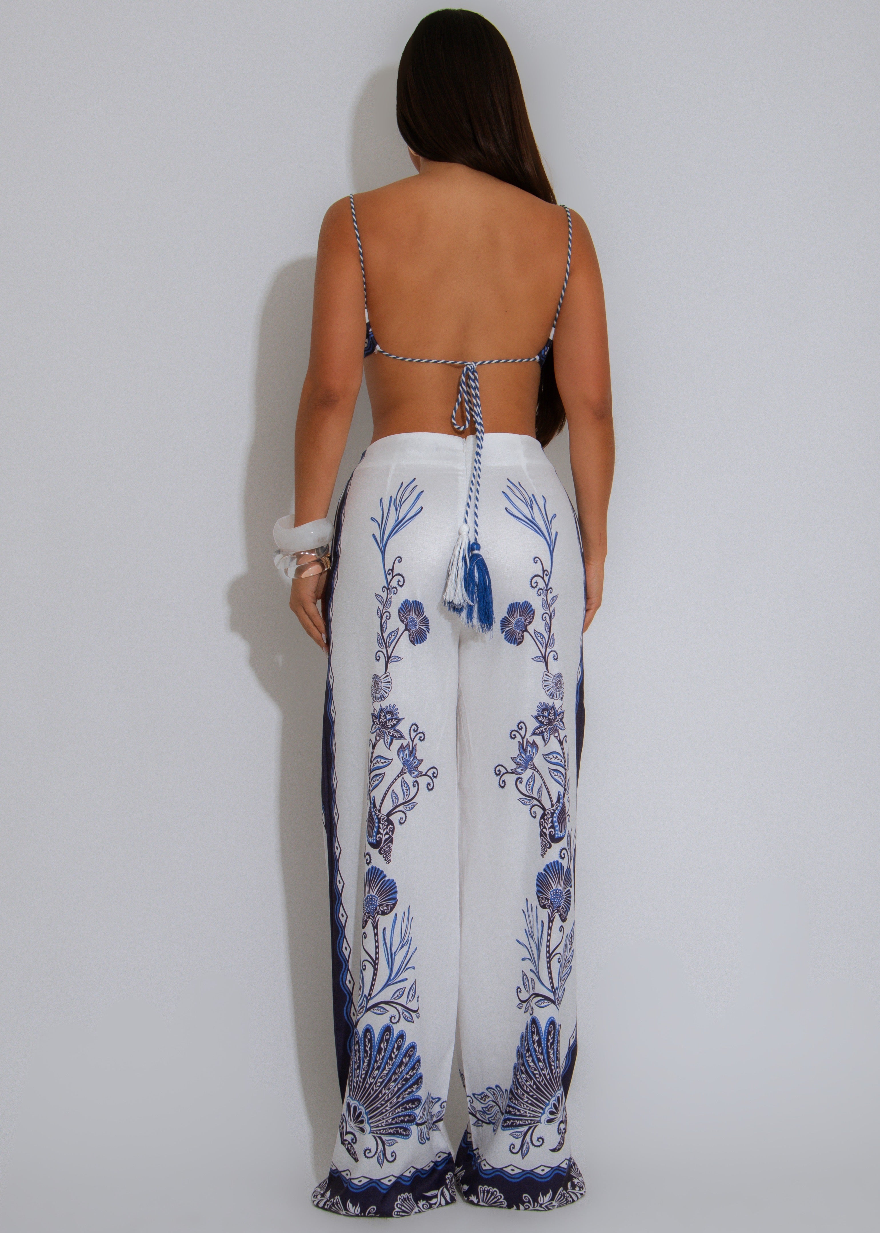 Shell Muse Ruched Pant Set White