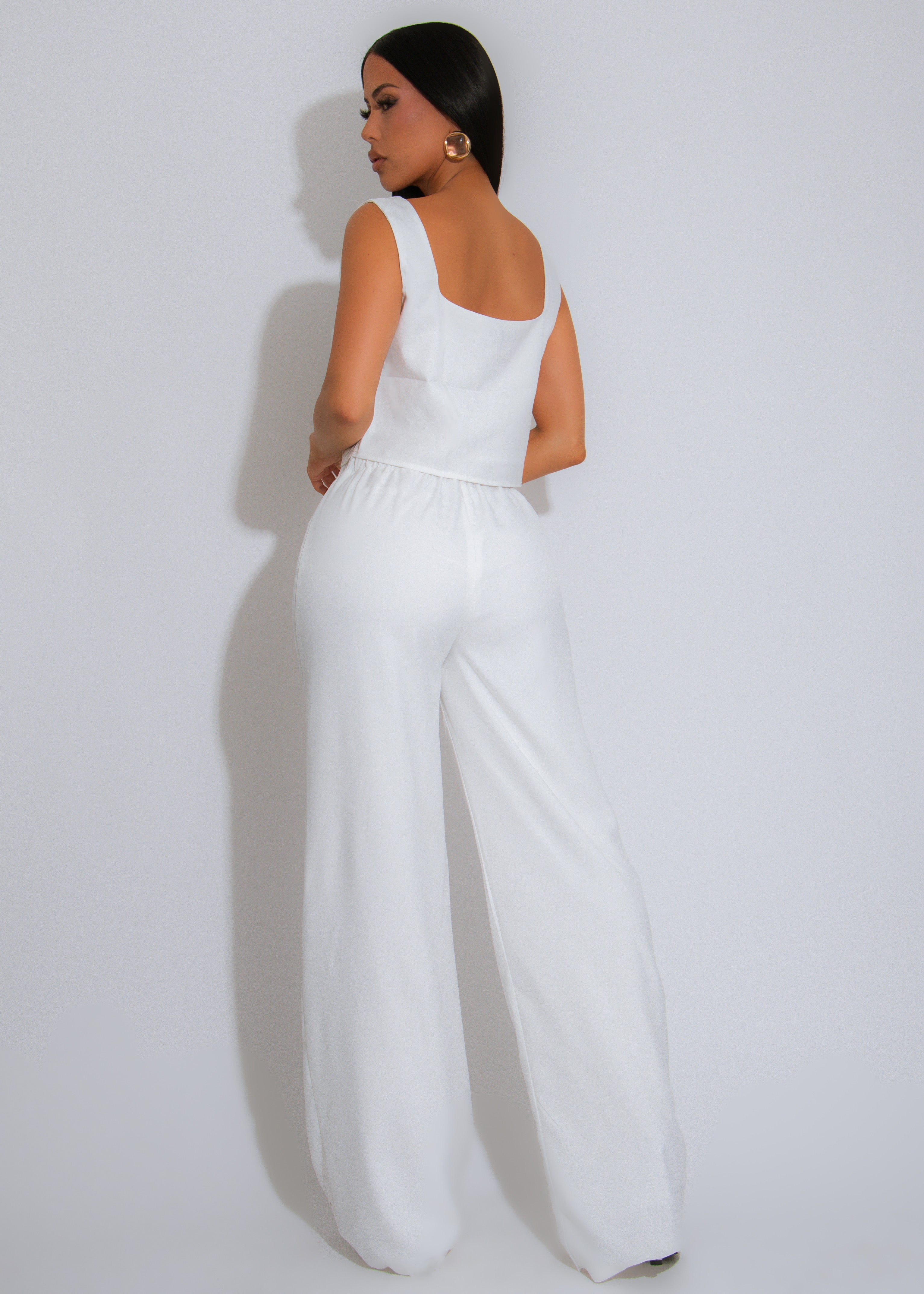 Core Competency Floral Pant Set White