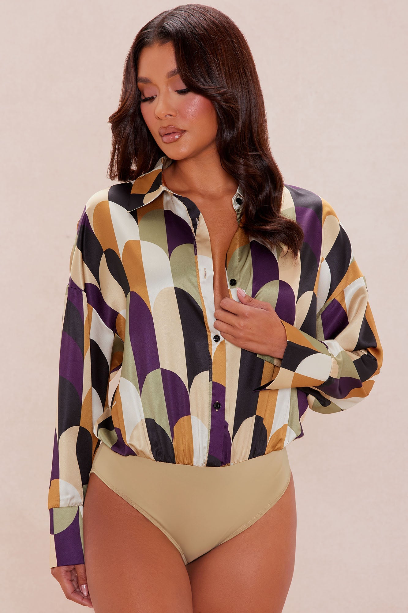 Wren Satin Bodysuit Pant Set - Multi Color