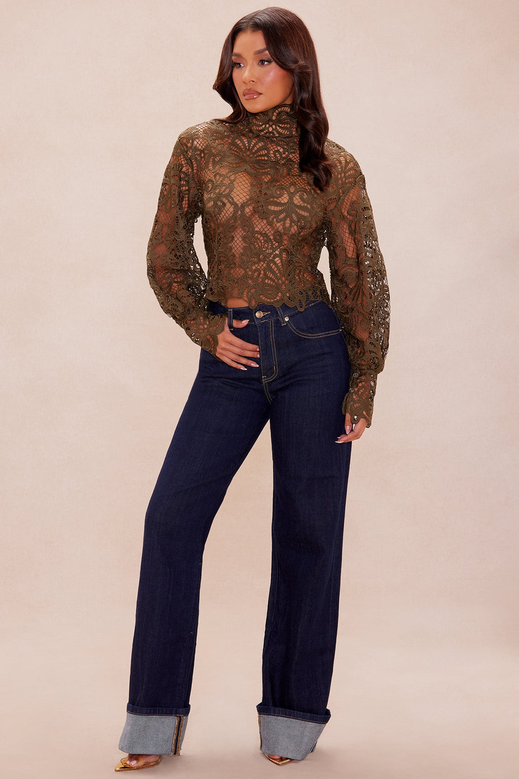 Araceli Lace Blouse - Olive