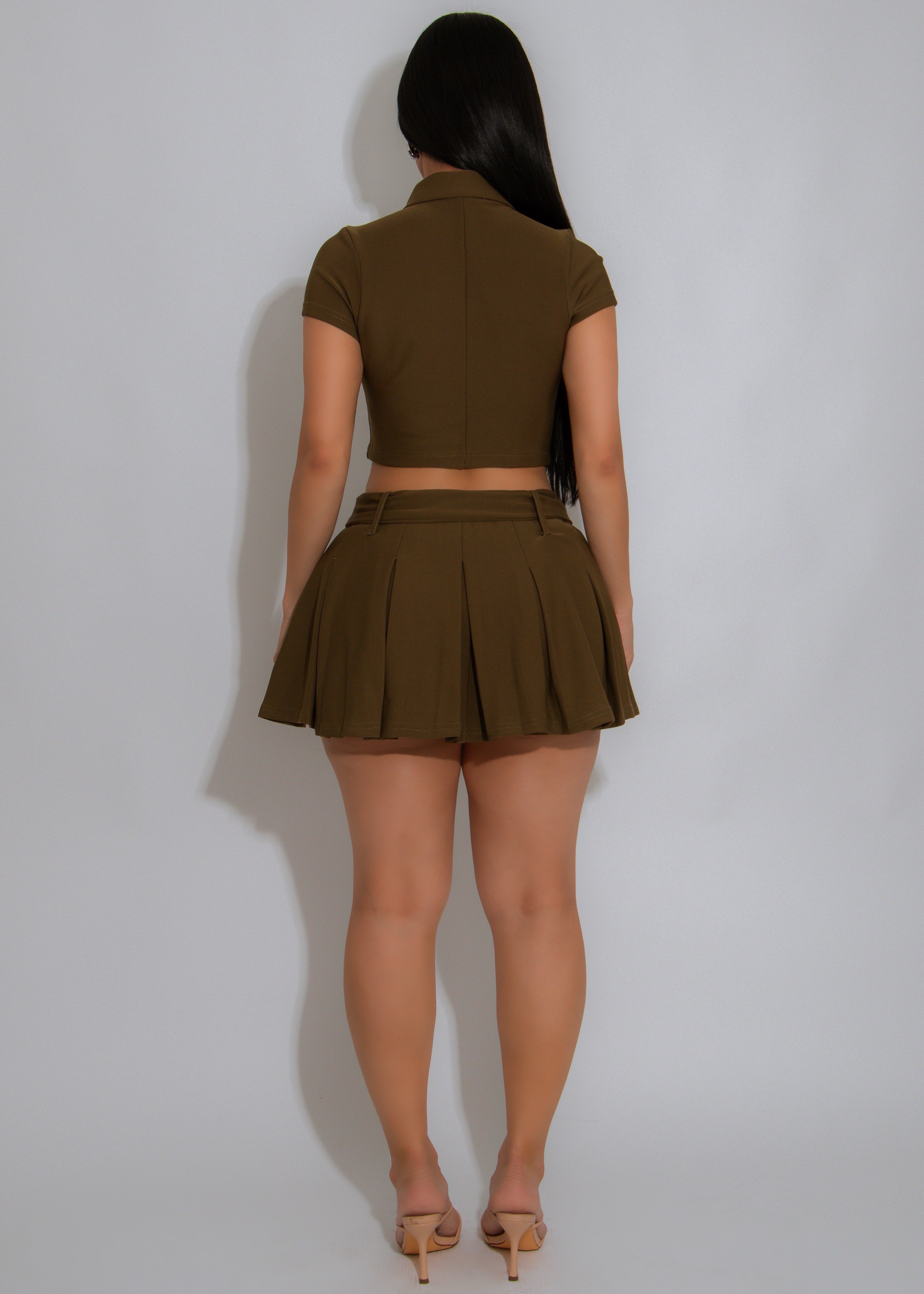 Major Statement Skirt Set Green