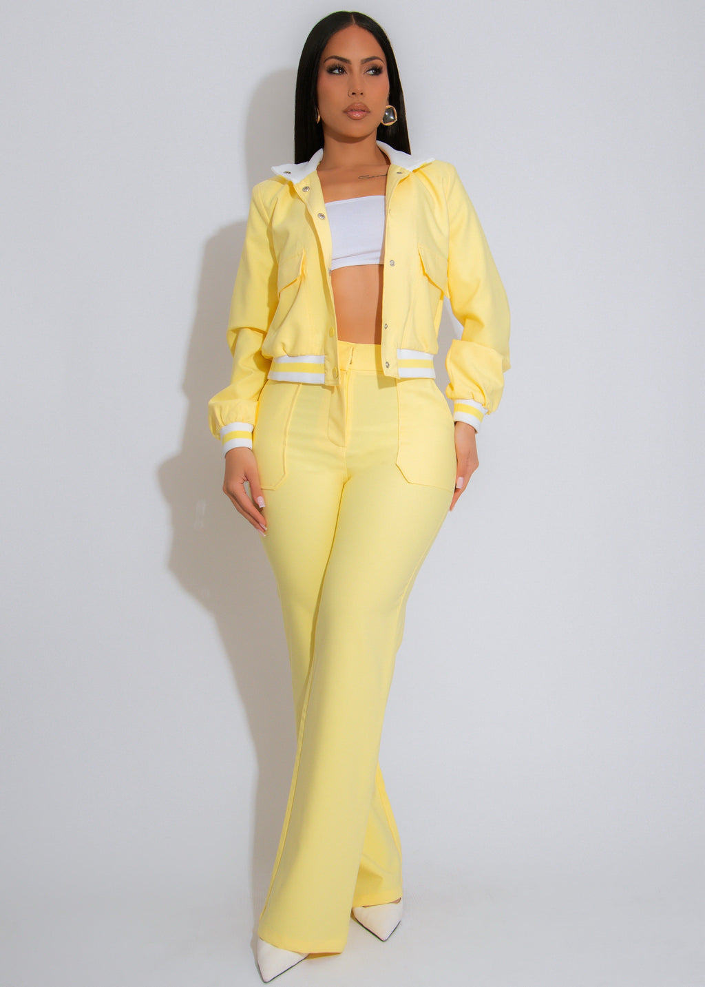 Varsity Glow Pant Set Yellow