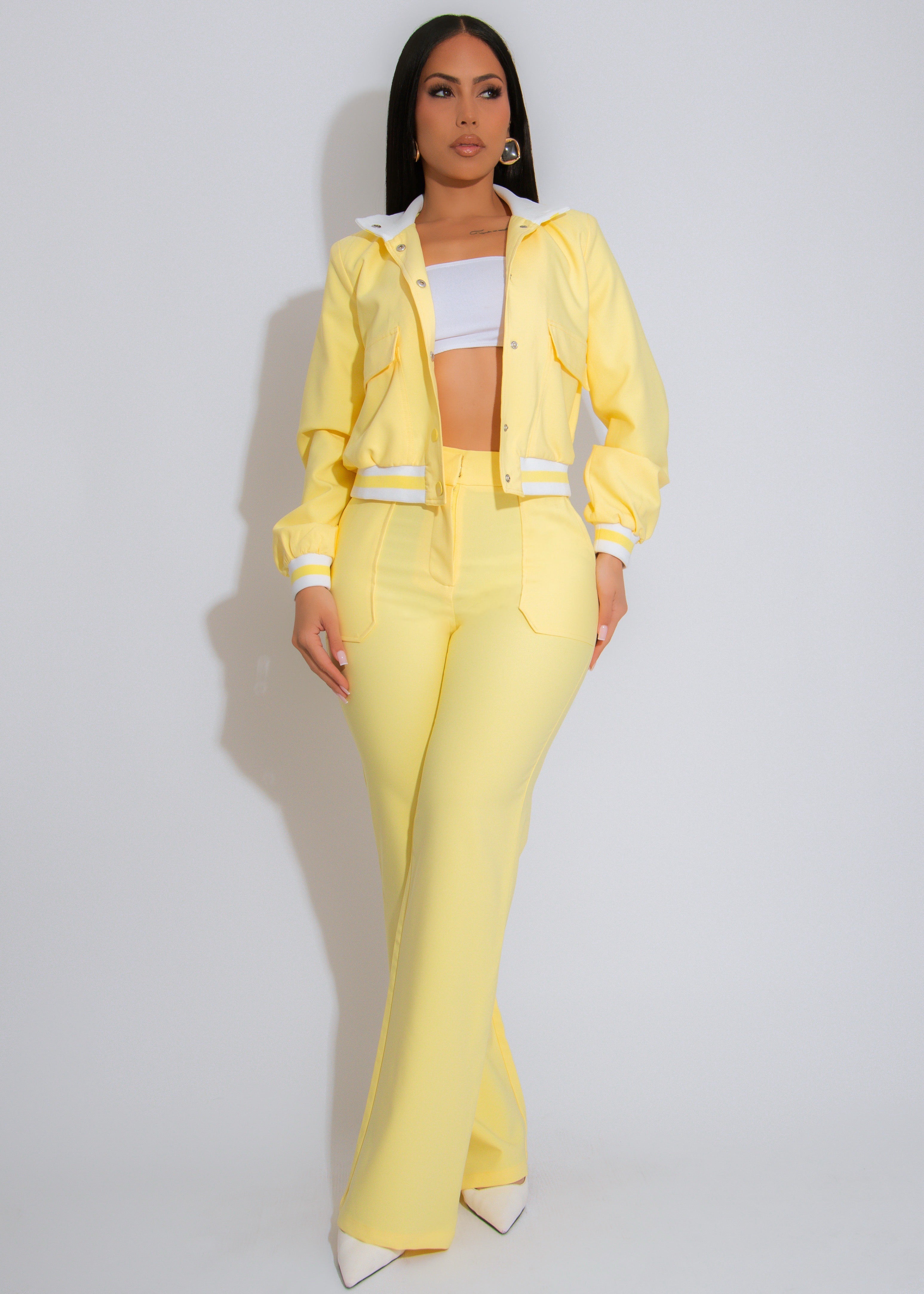 Varsity Glow Pant Set Yellow