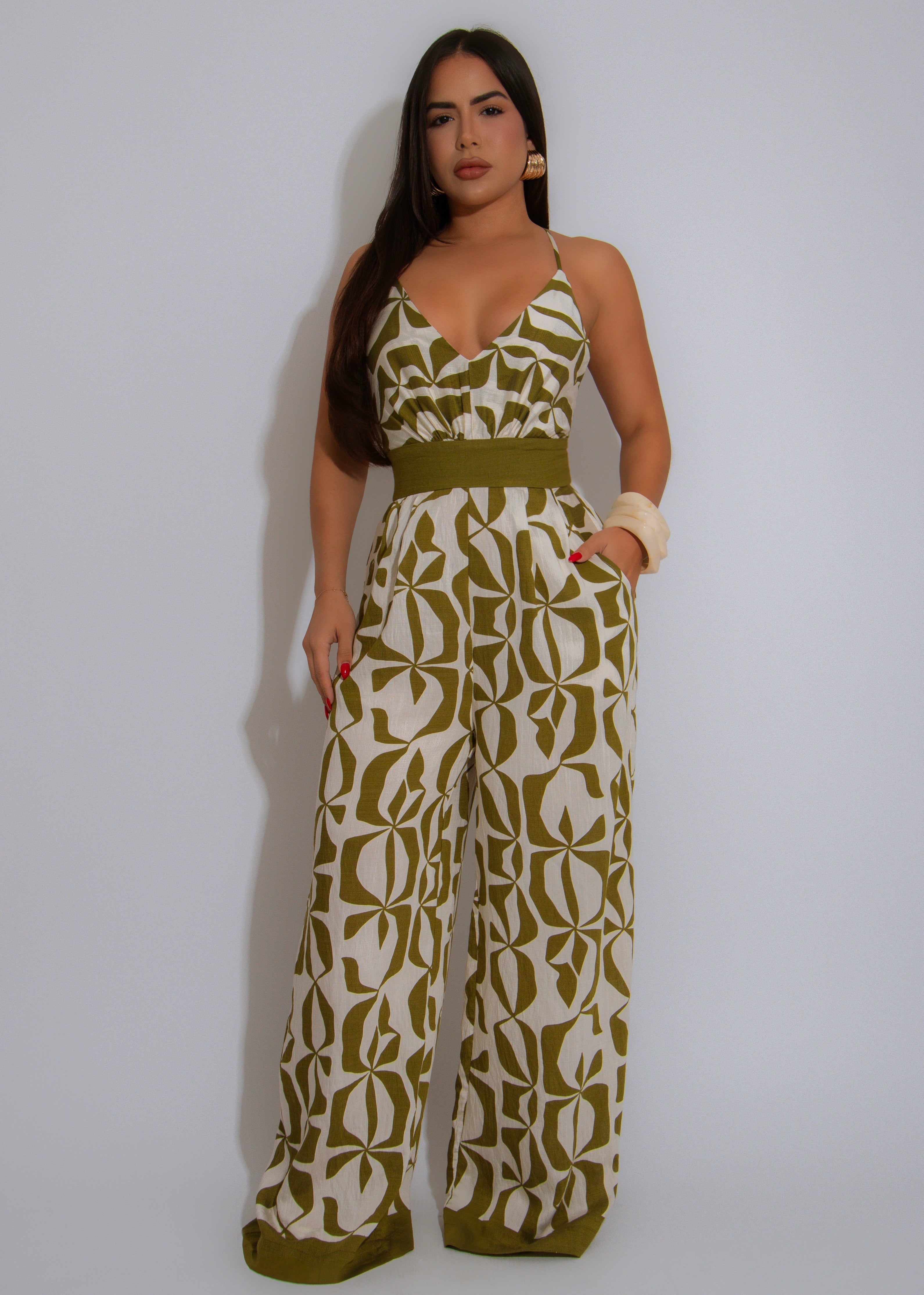 Weekend Away Jumpsuit Green
