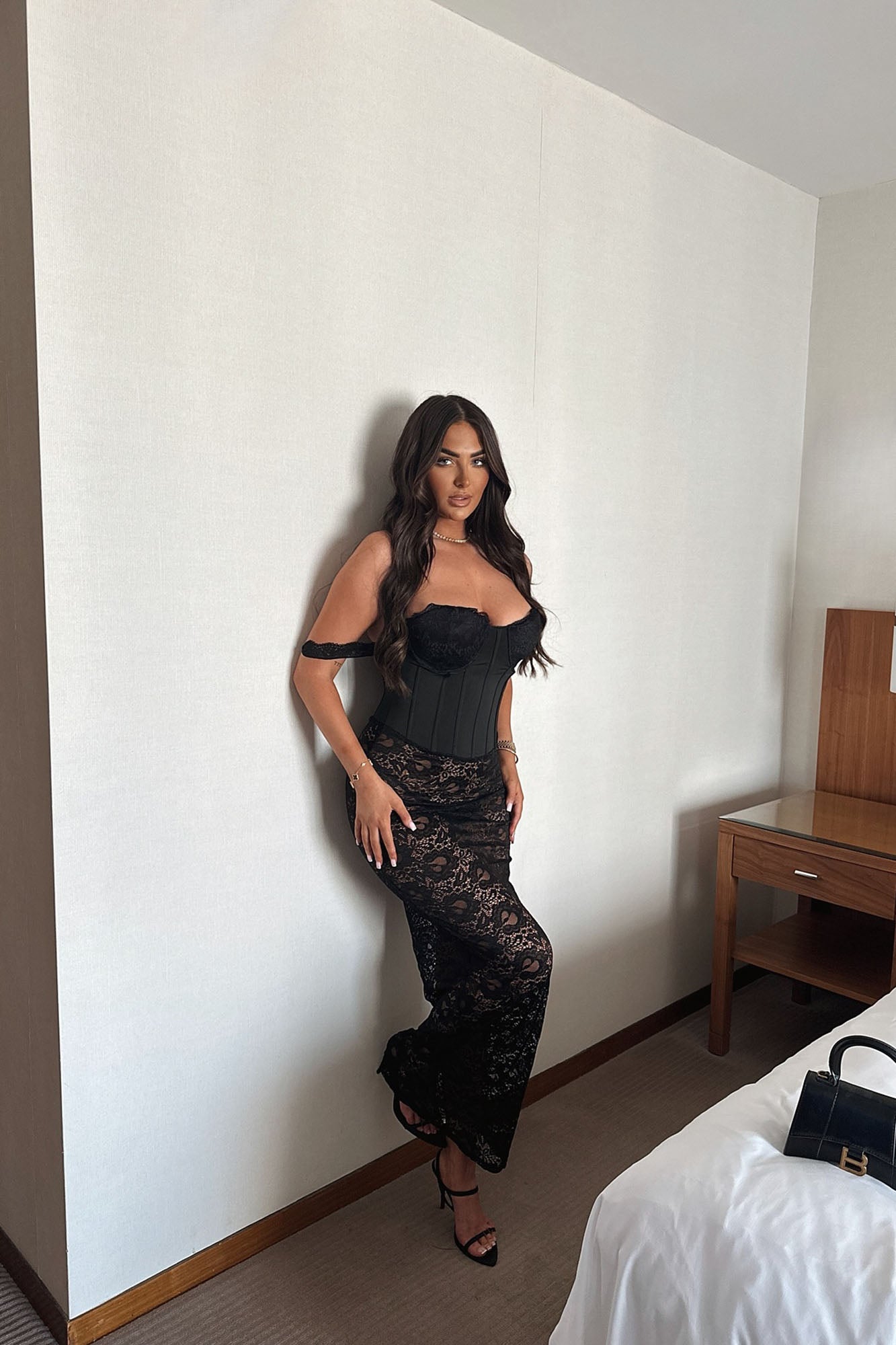 You're Mine Lace Maxi Dress - Black