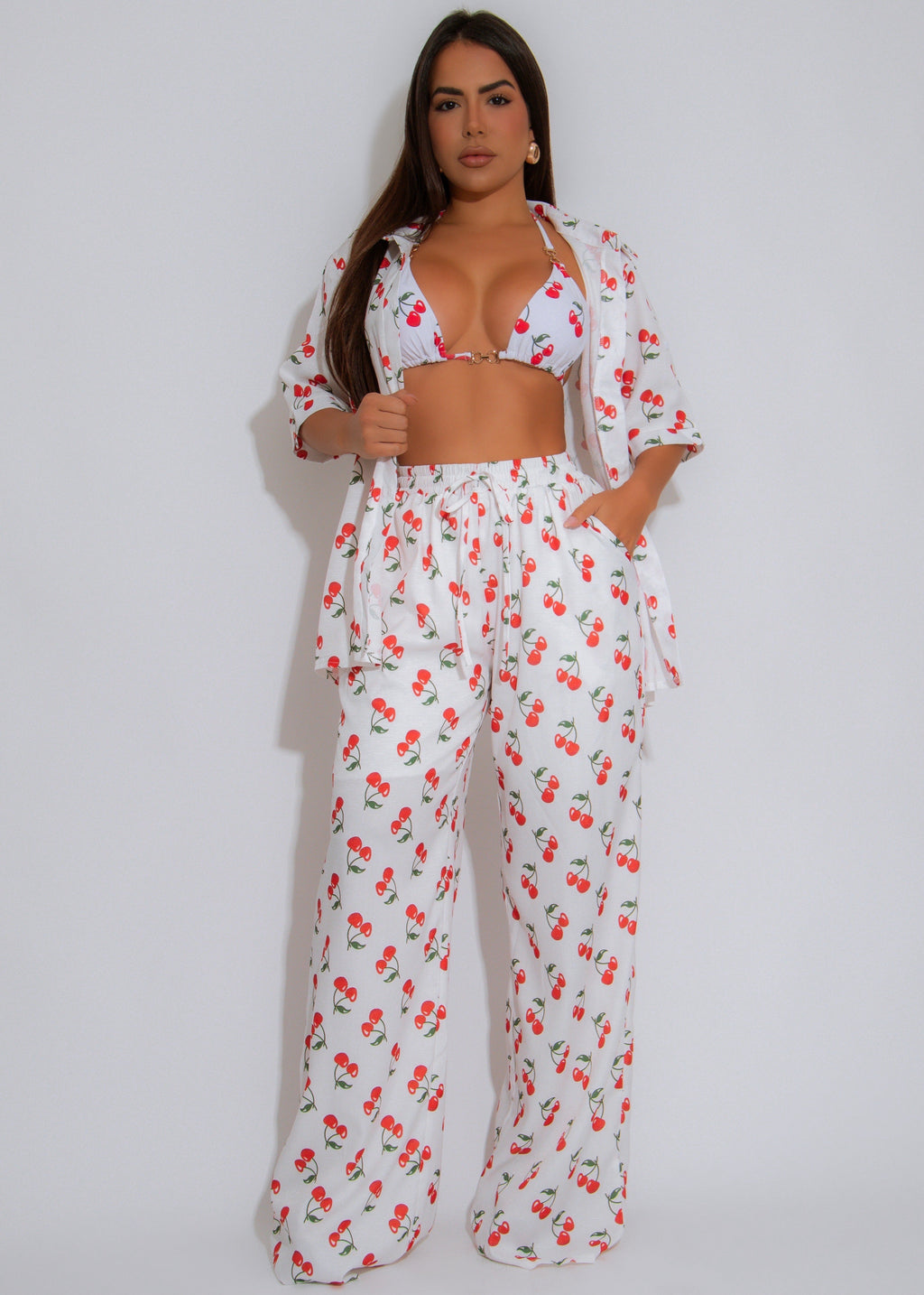 Sweet Stroll Pant Set White