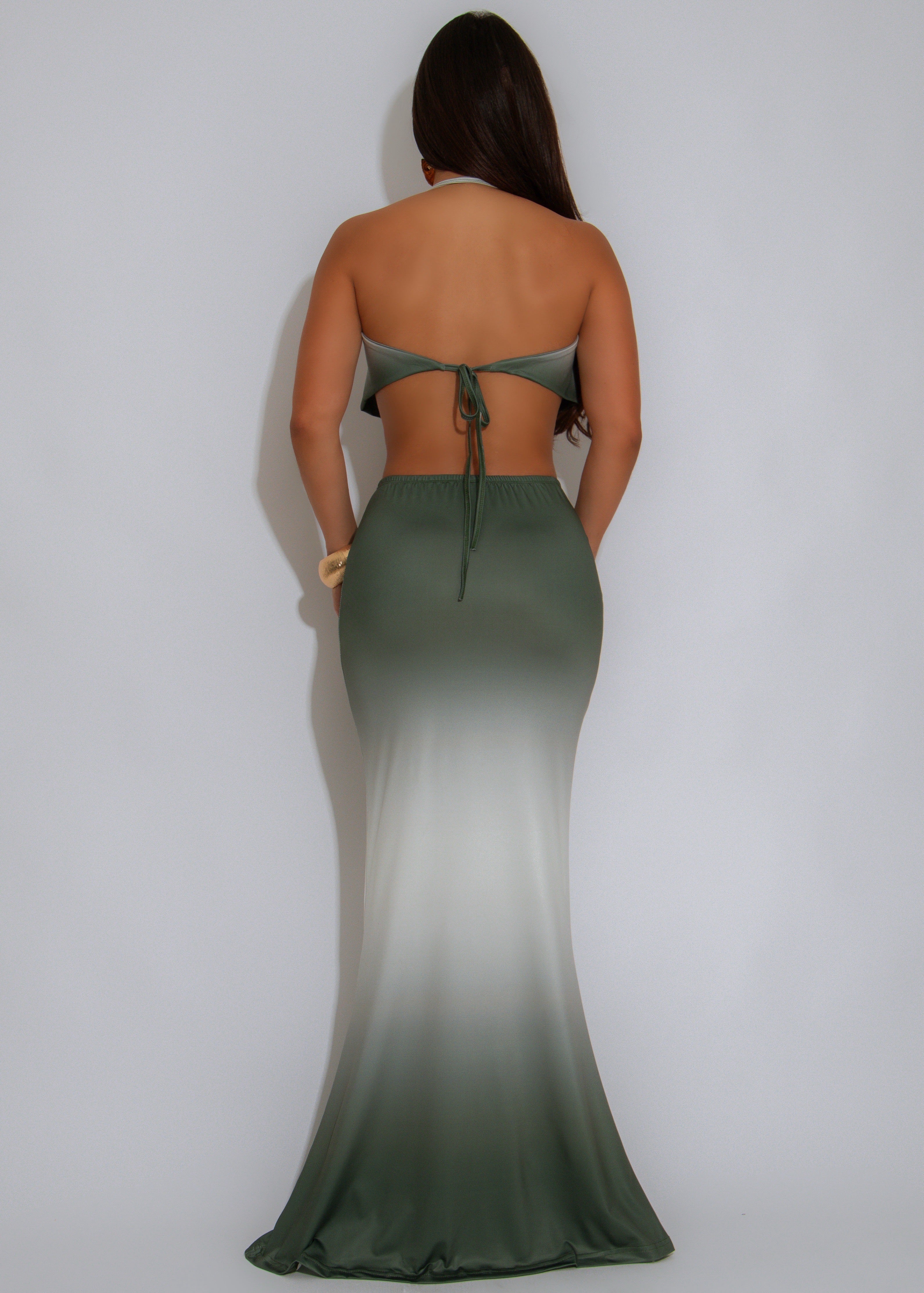 Horizon Allure Ruched Skirt Set Green