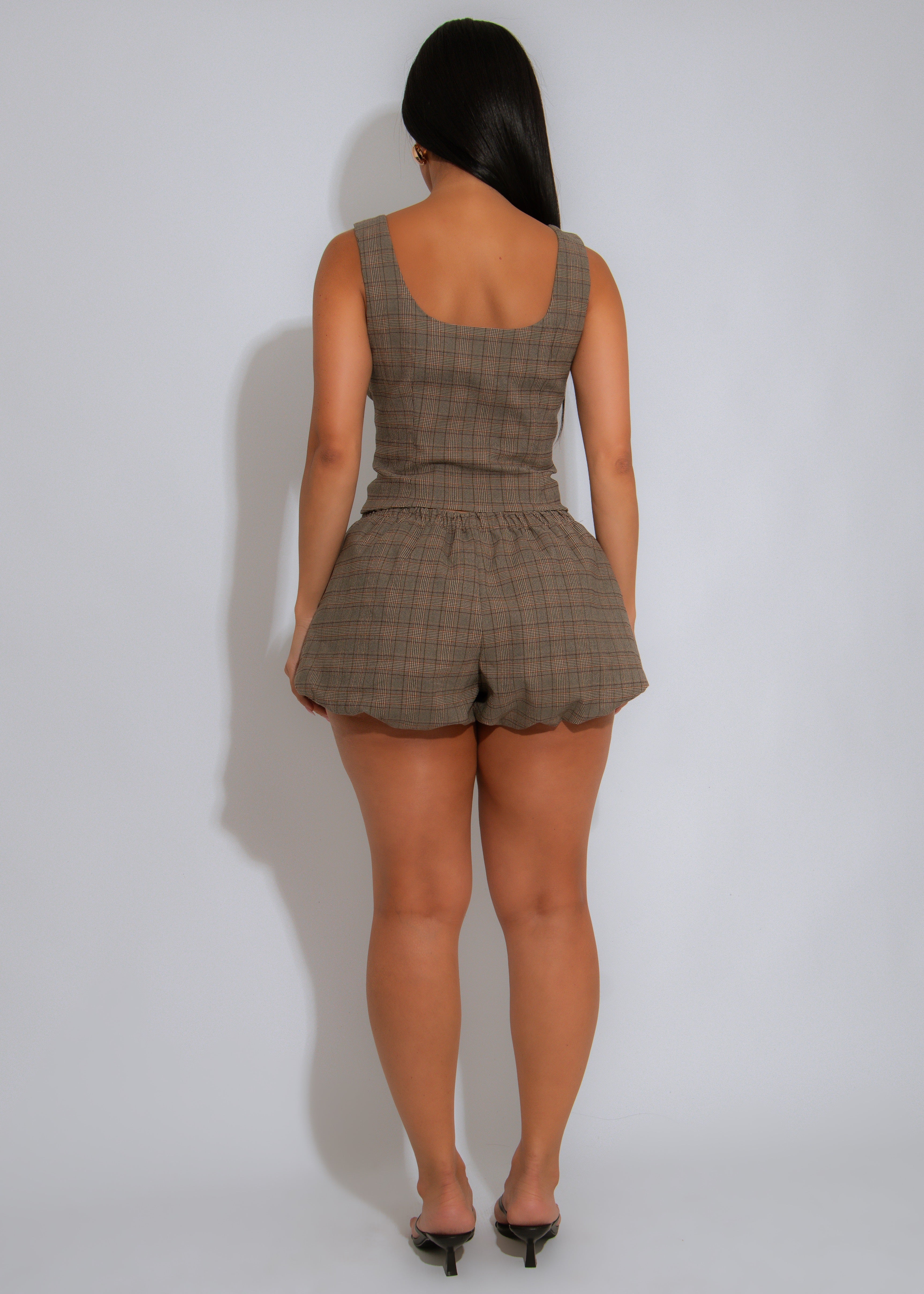 Good Girl Vibes Stripes Short Set Grey