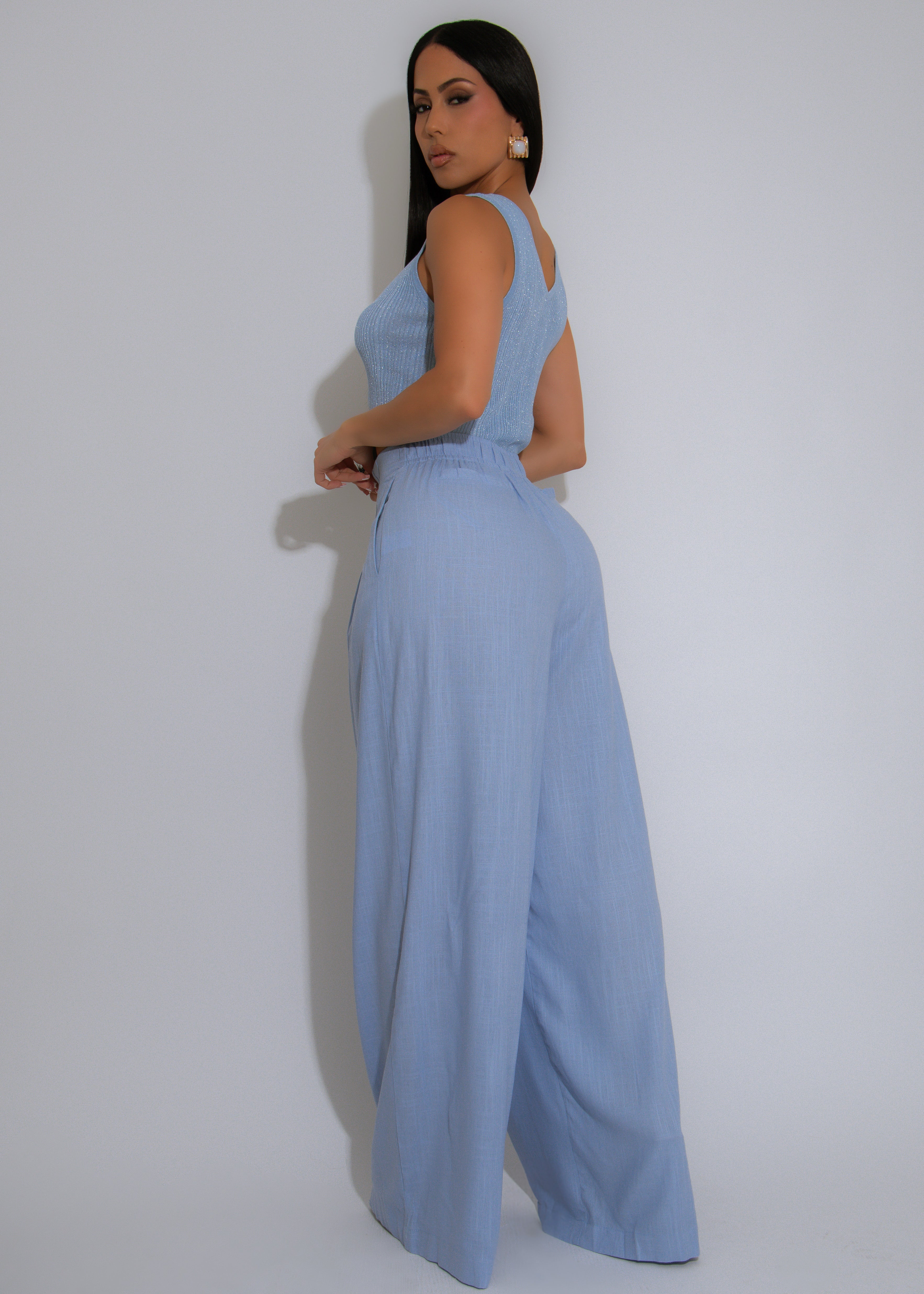 Make It Teamwork Glitter Pant Set Blue