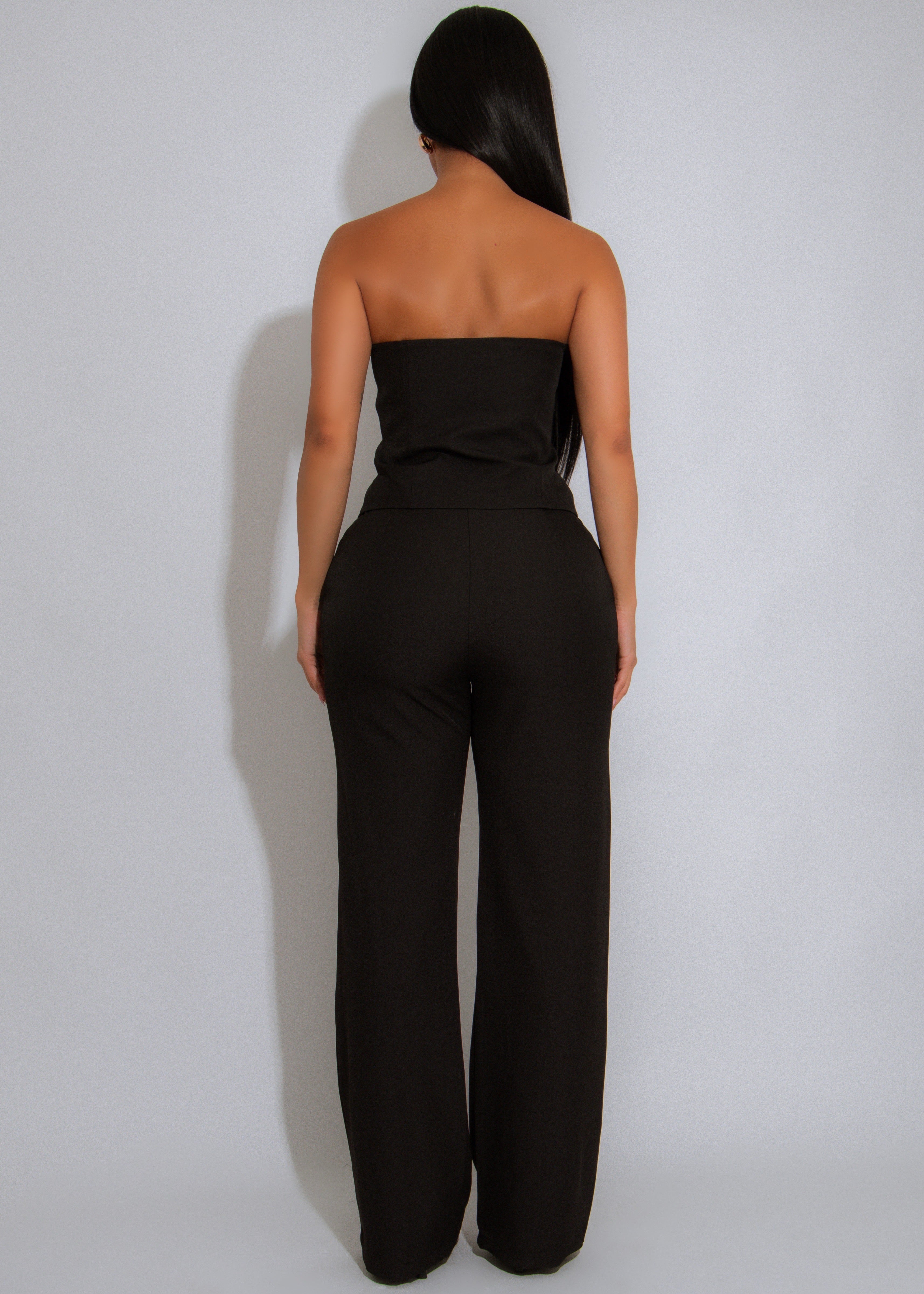 Power Poise Belted Pant Set Black