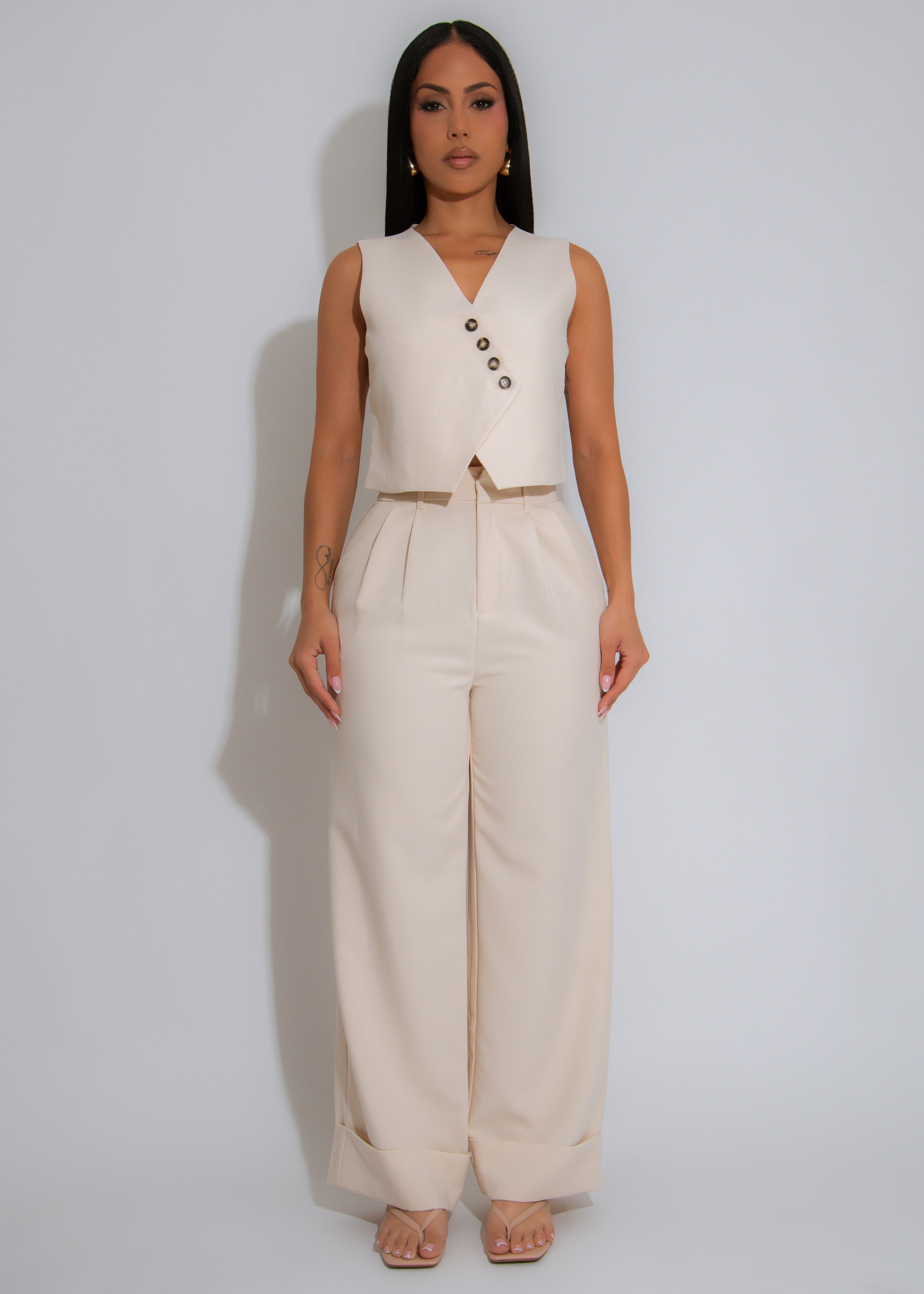 Boardroom Muse Pant Set Nude