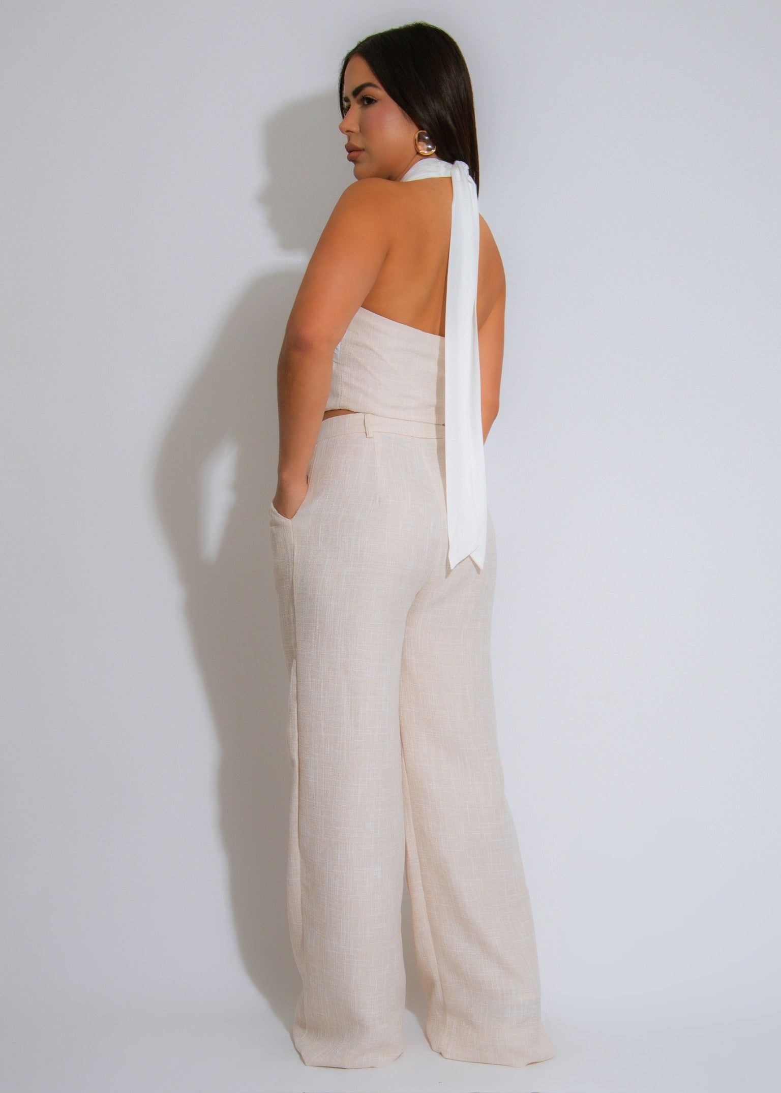 Effortless Elegance Pant Set Nude
