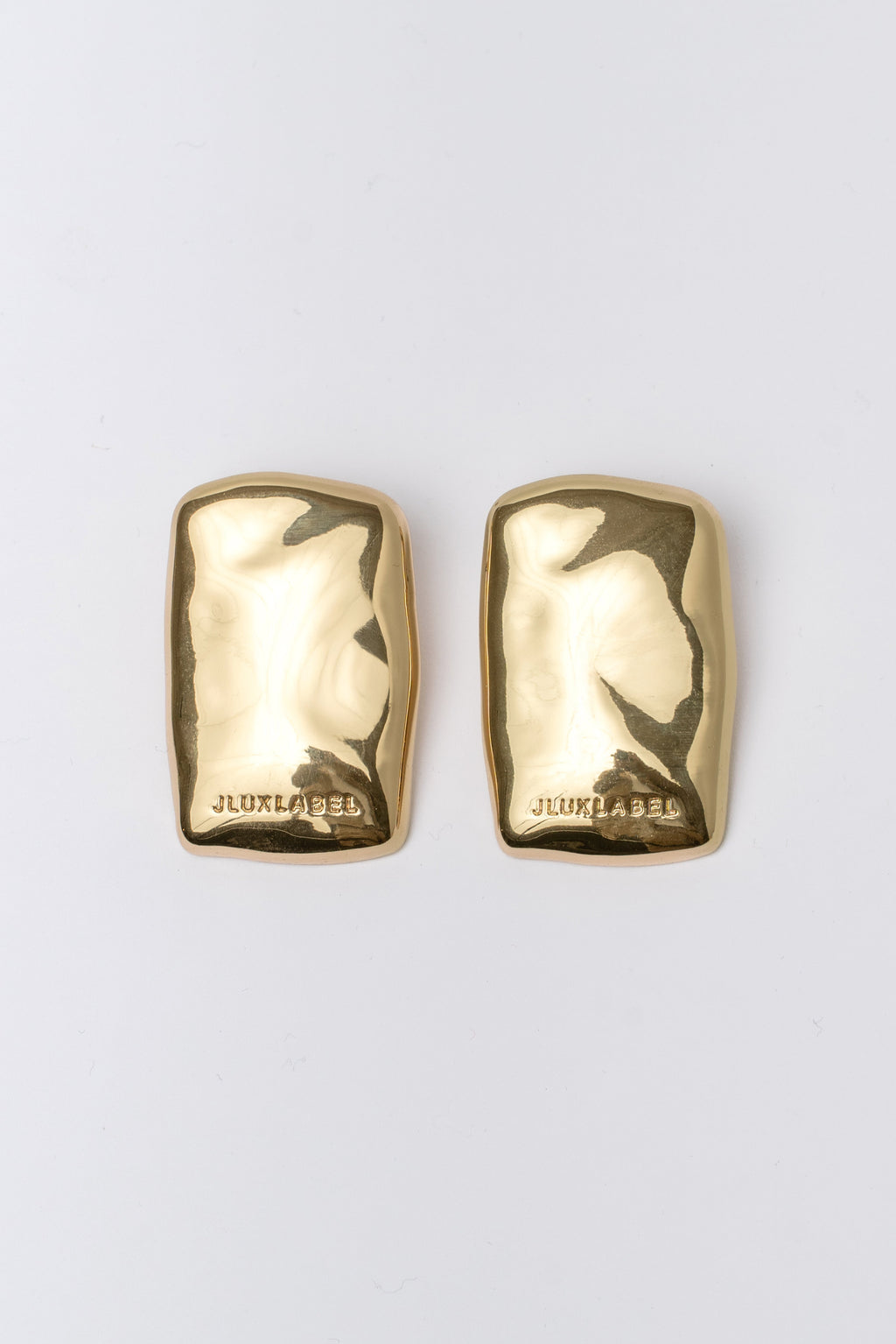 Gold JLUXLABEL Logo Earrings