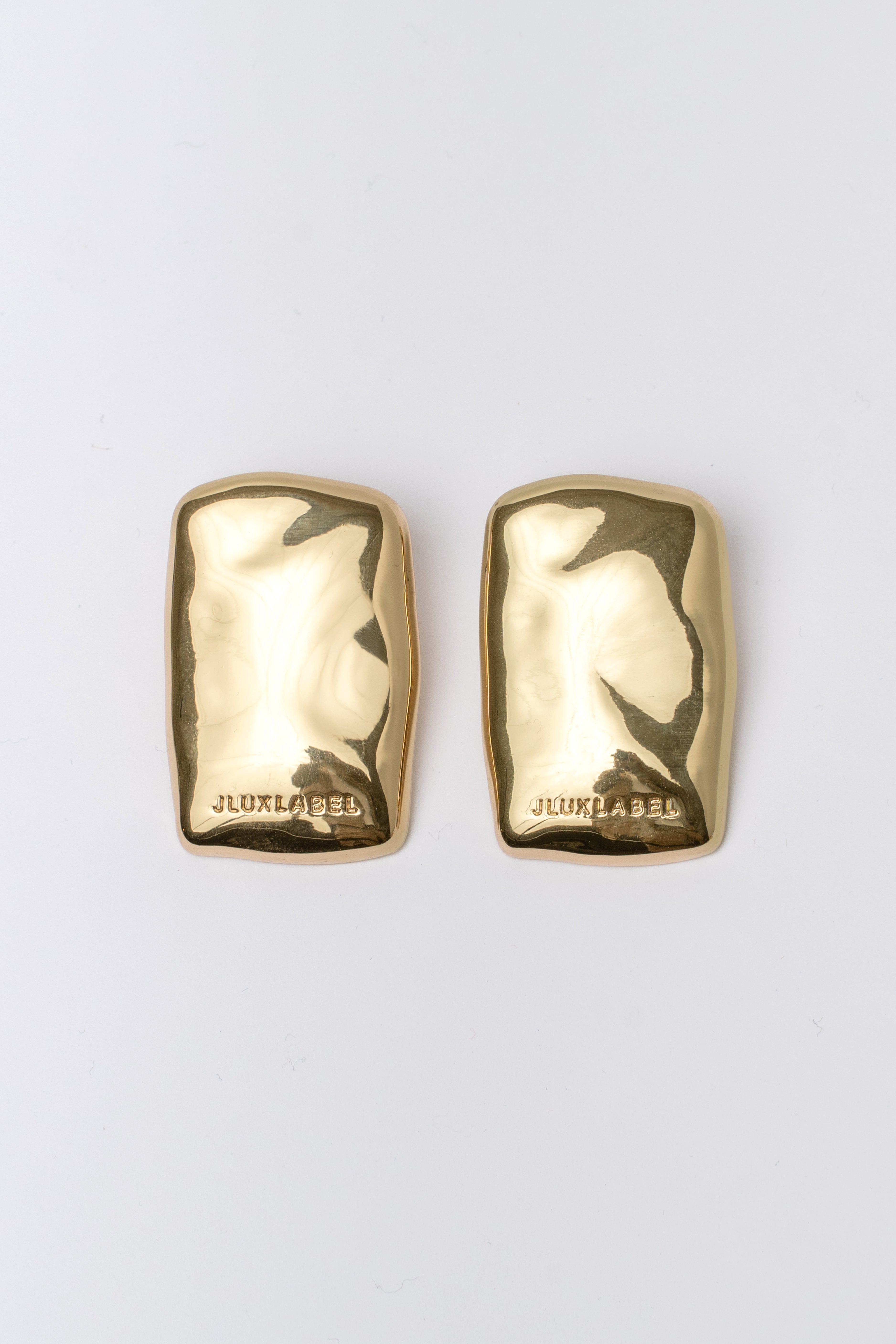 Gold JLUXLABEL Logo Earrings