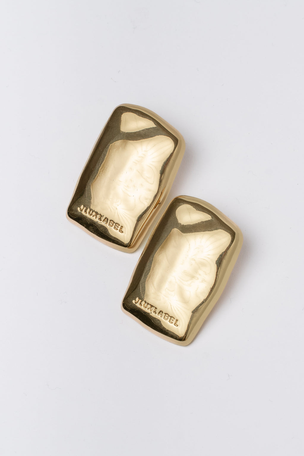 Gold JLUXLABEL Logo Earrings