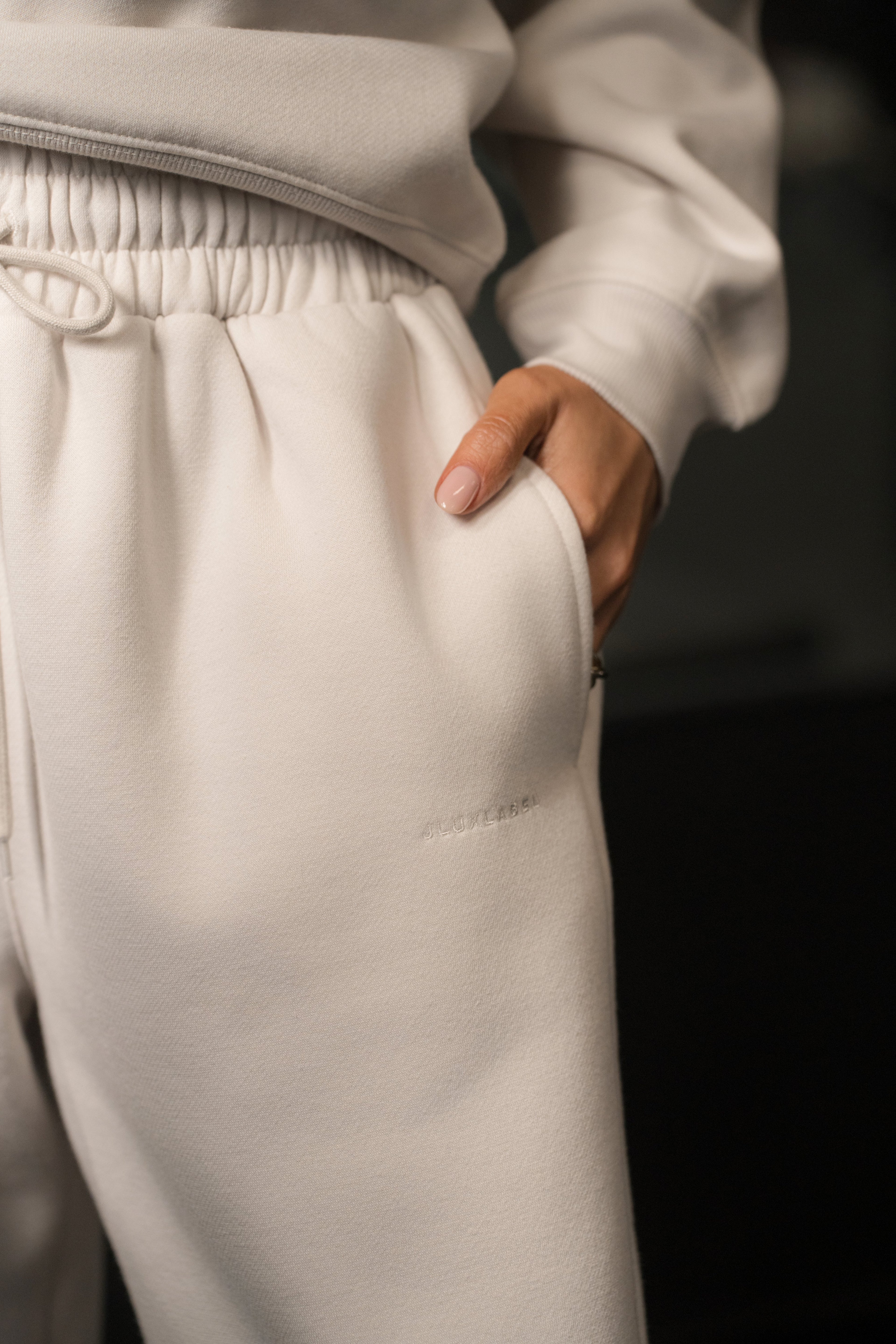 Bone JLUXLABEL Logo Fleece Pants