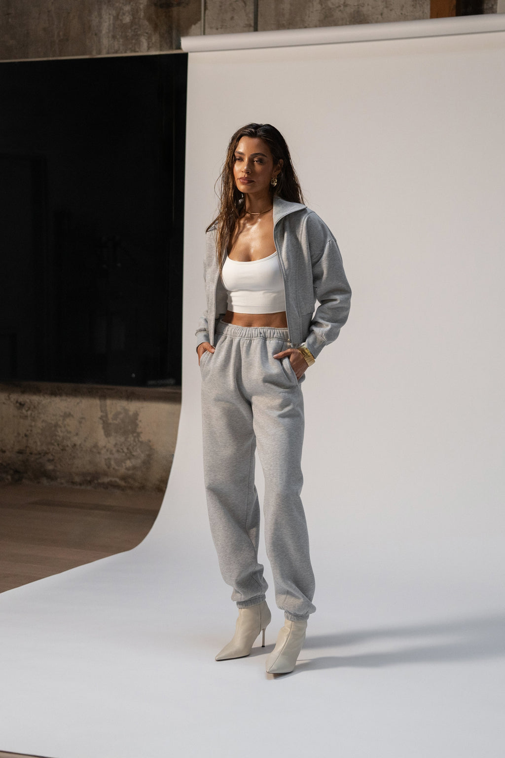 Heather Grey JLUXLABEL Logo Sweatpants