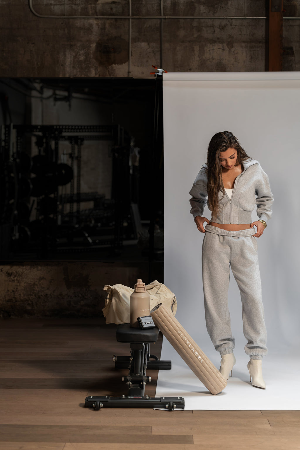 Heather Grey JLUXLABEL Logo Sweatpants