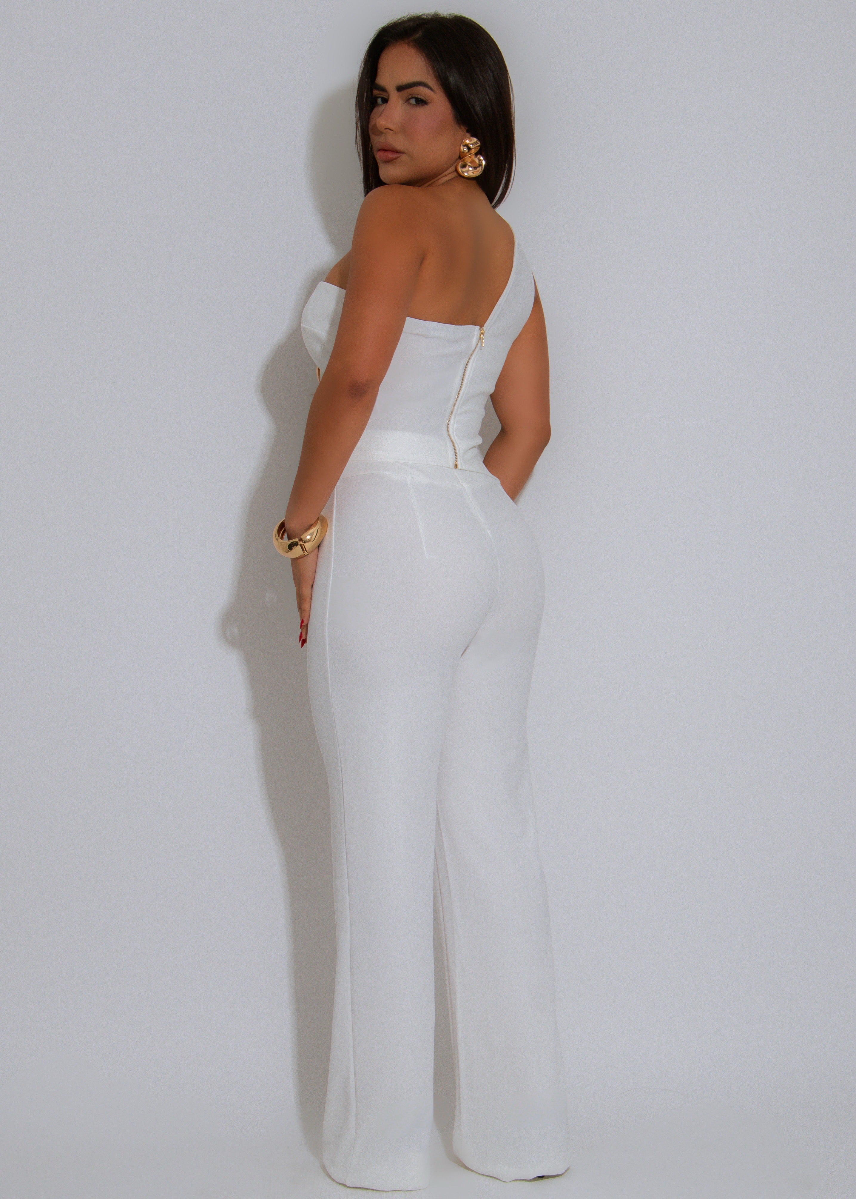 Sculpted Ease Pant Set White