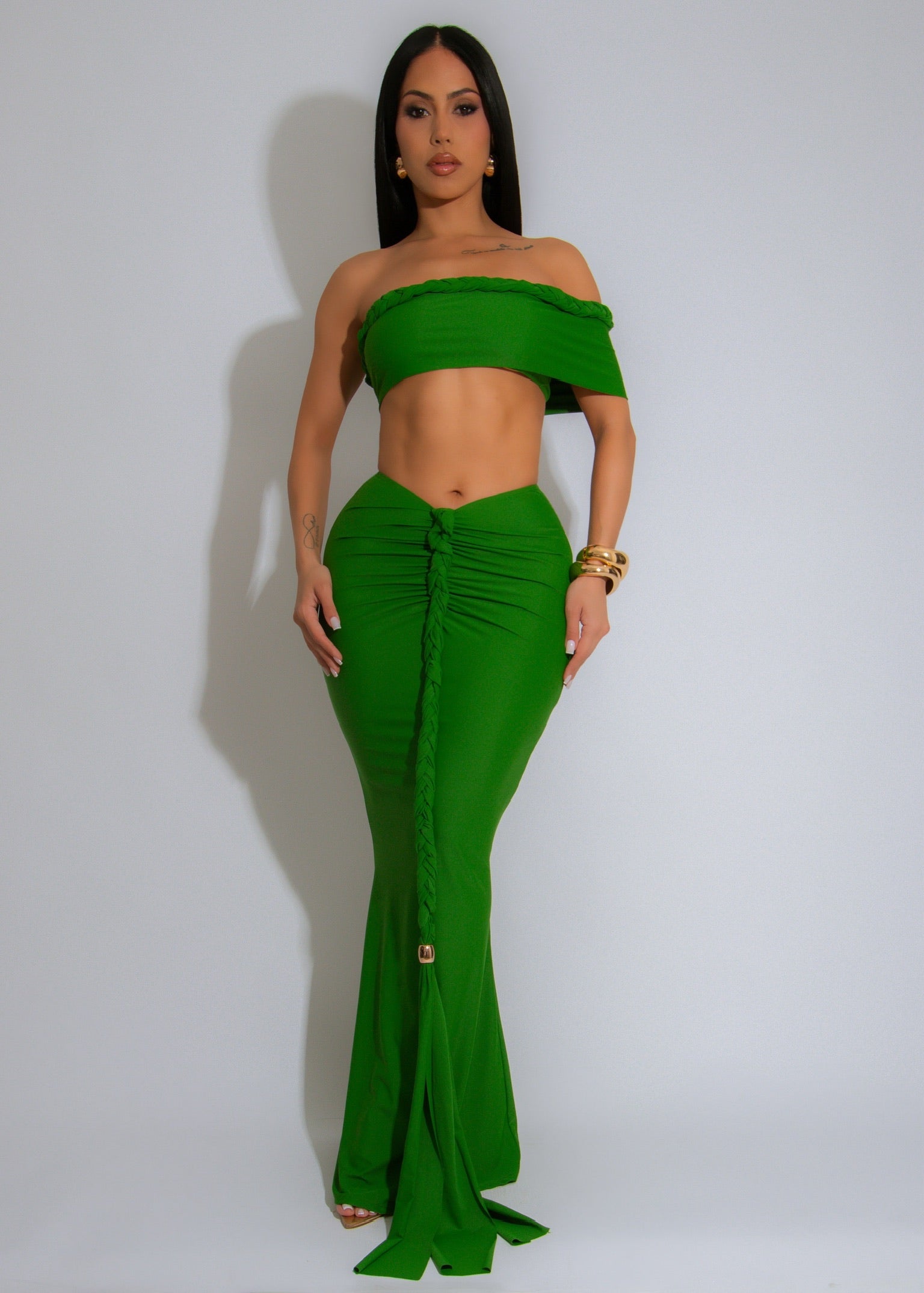 Mystic Flow Skirt Set Green