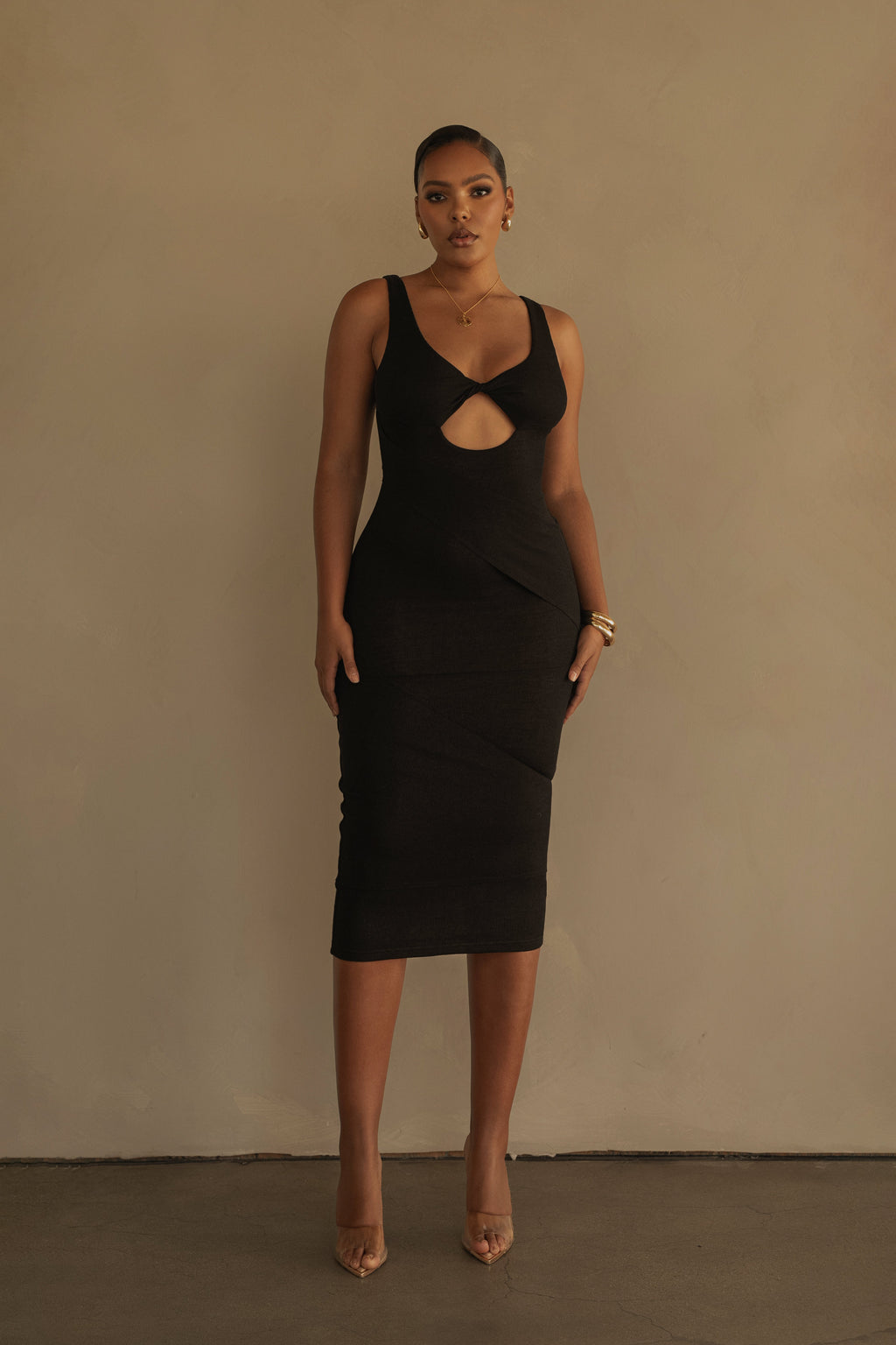 Black Shift Of Feelings Midi Dress