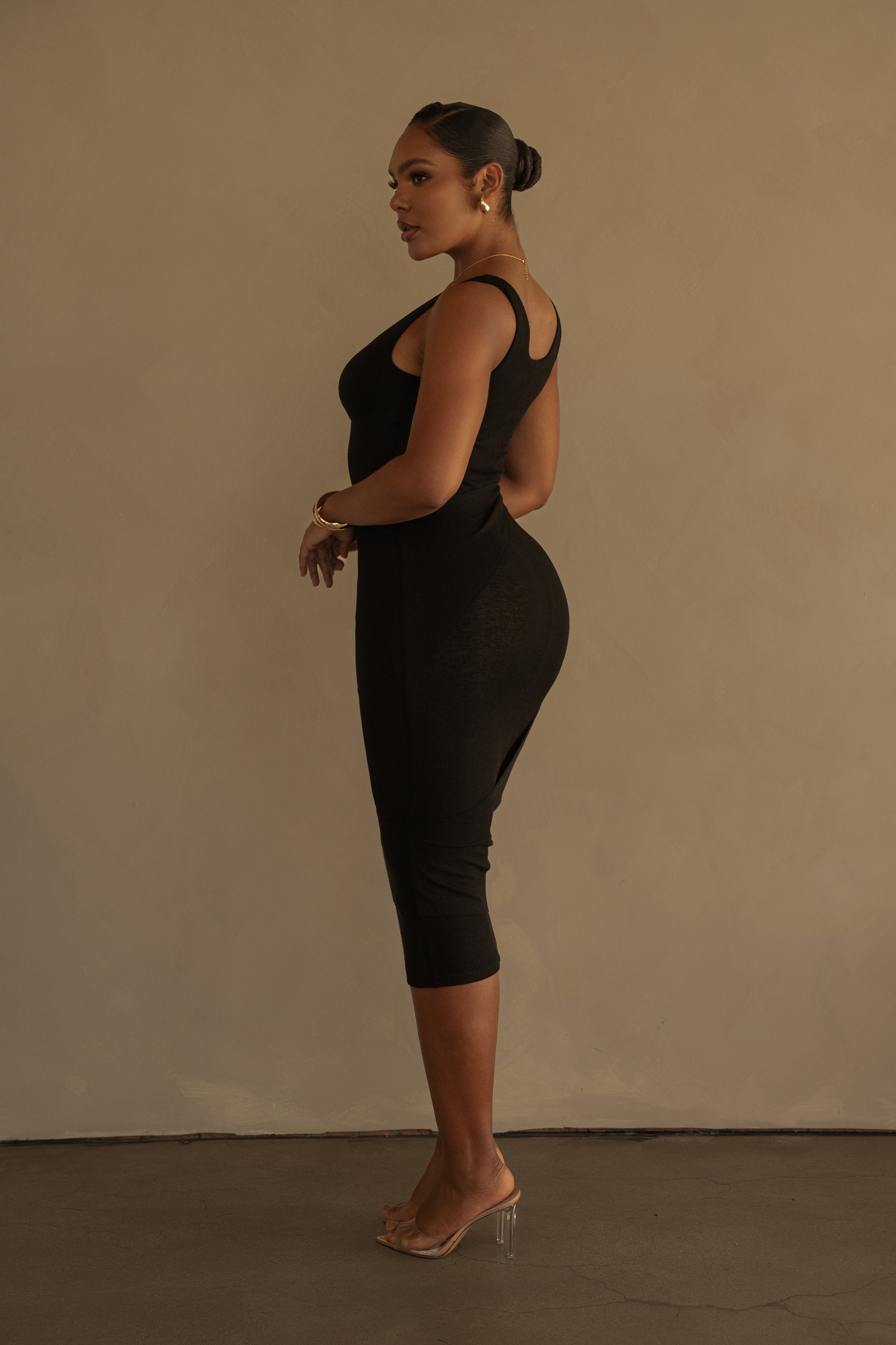 Black Shift Of Feelings Midi Dress