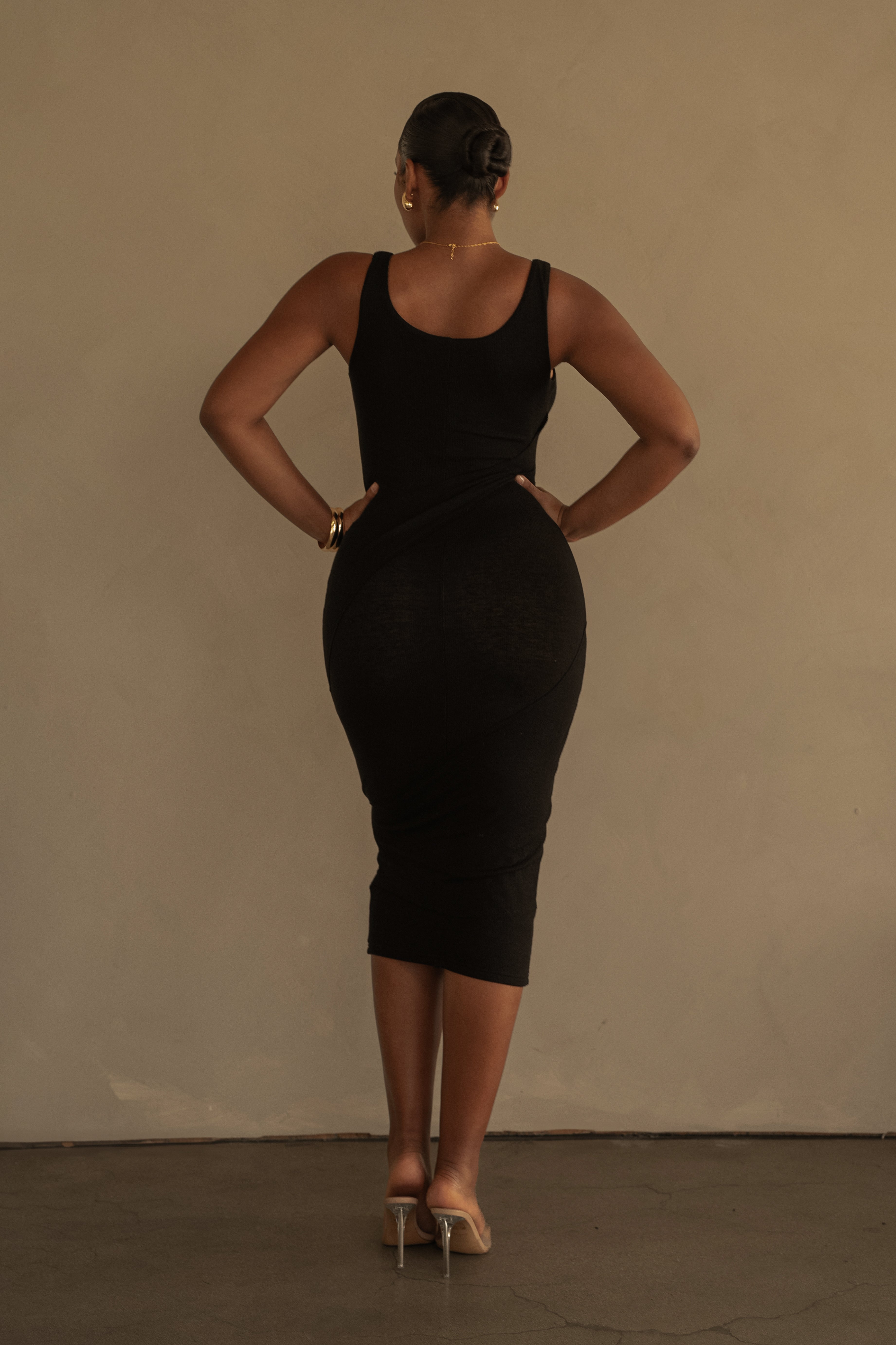 Black Shift Of Feelings Midi Dress